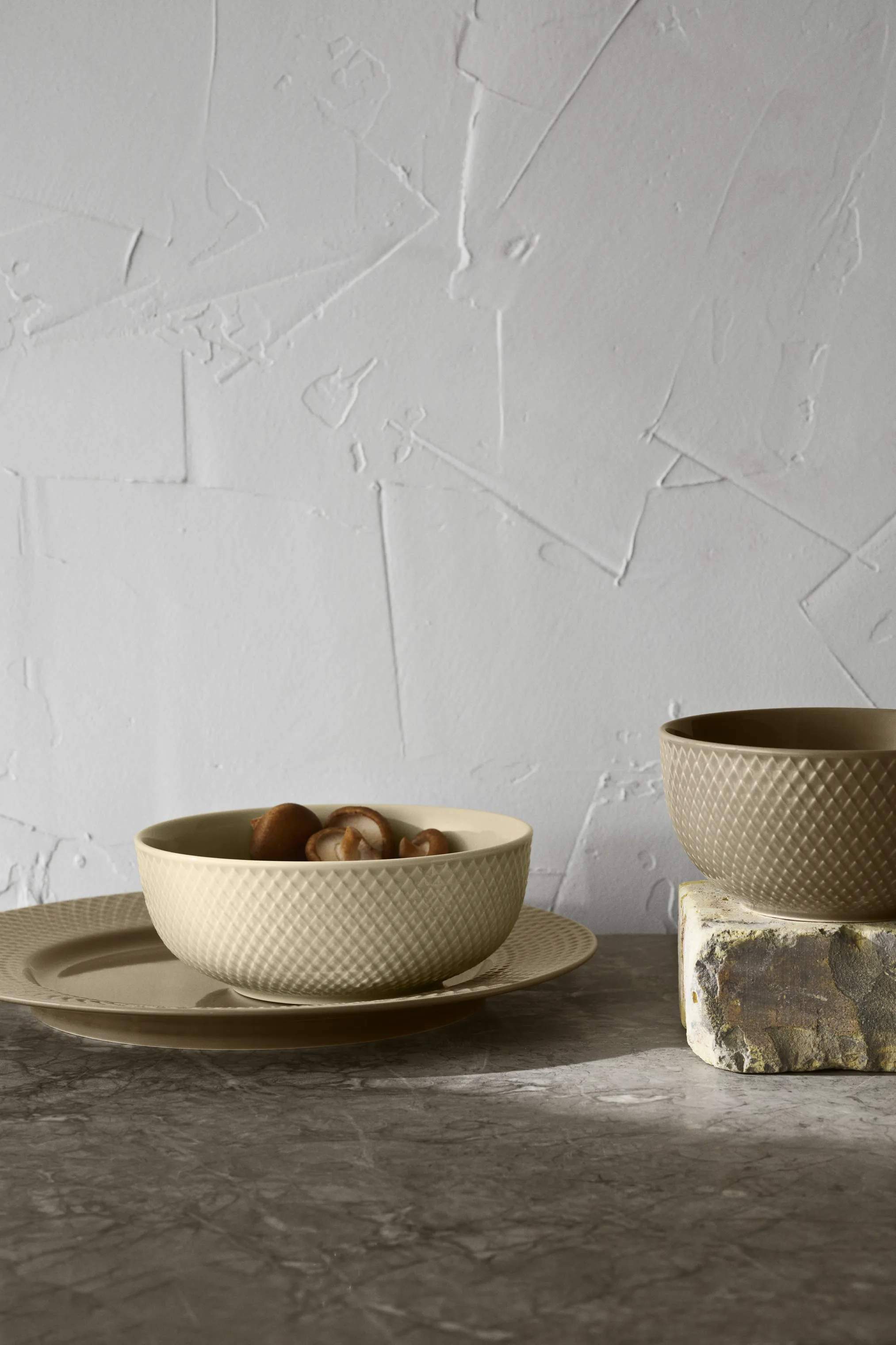 Lyngby Porcelæn Skåle Rhombe Earth Skål i Marble, 3