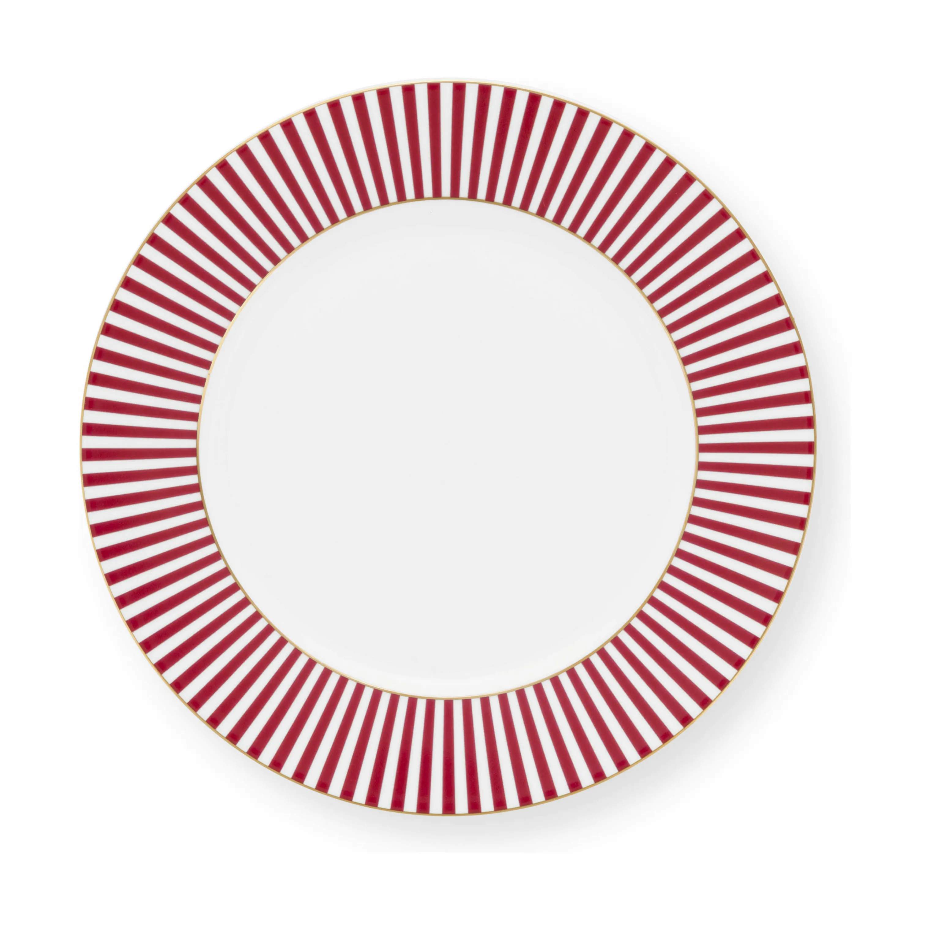 PIP Studio Frokosttallerkener Royal Stripes Tallerken i Dark Pink, 17,4 cm, 2