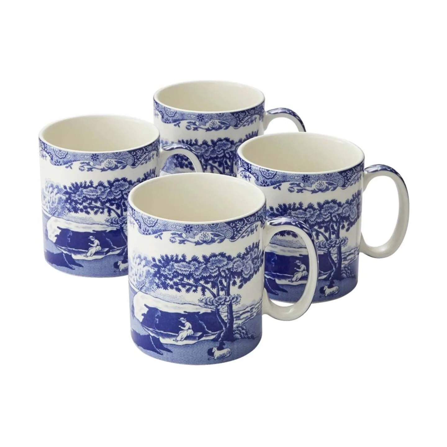 Spode Krus og kopper med hank Blue Italian Blue Italien Krus - 4 stk. i blå/hvid, 1