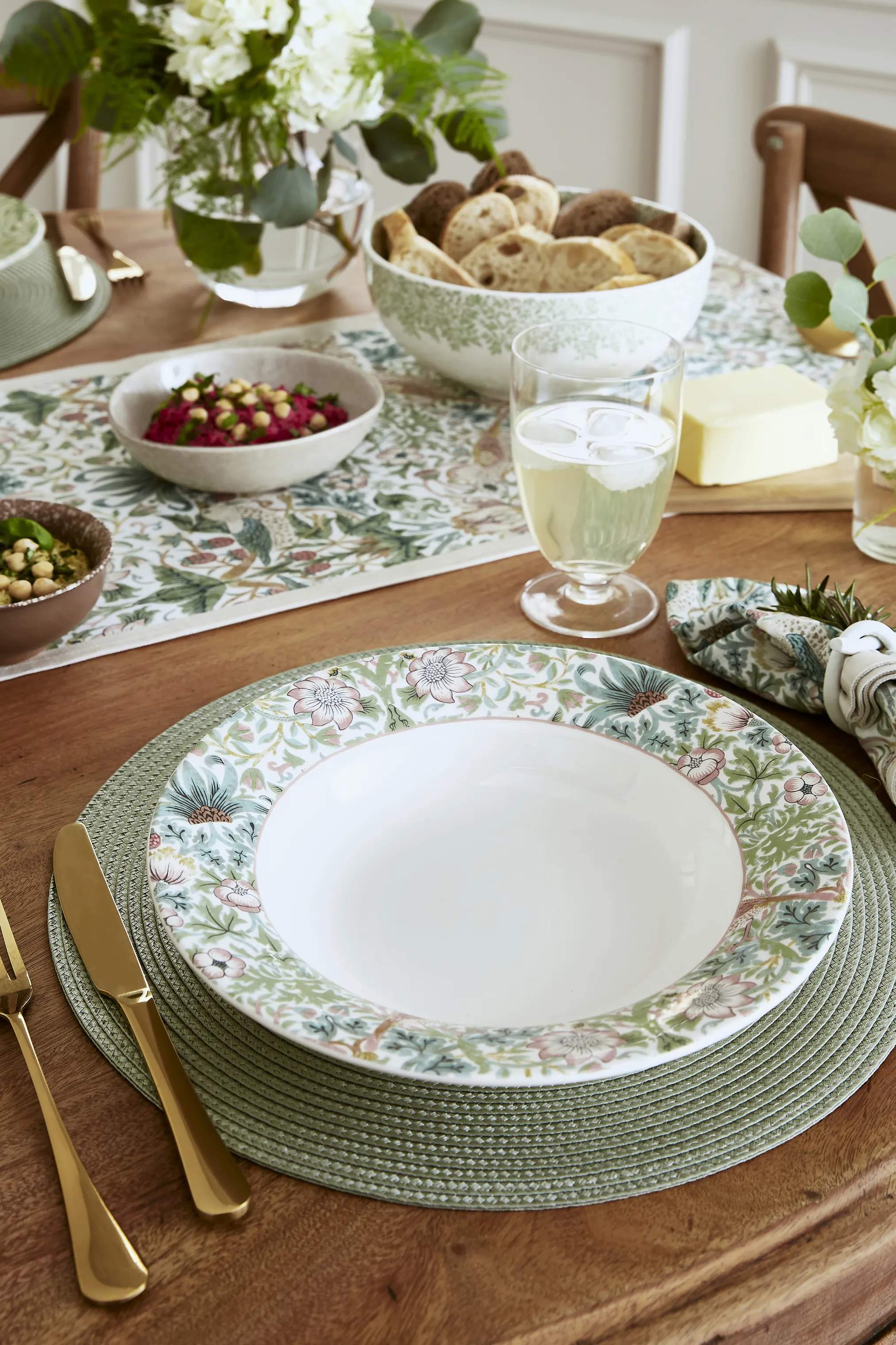 Spode Pastatallerkener Morris & Co Pastatallerken i Blå/Grøn/gul, 3