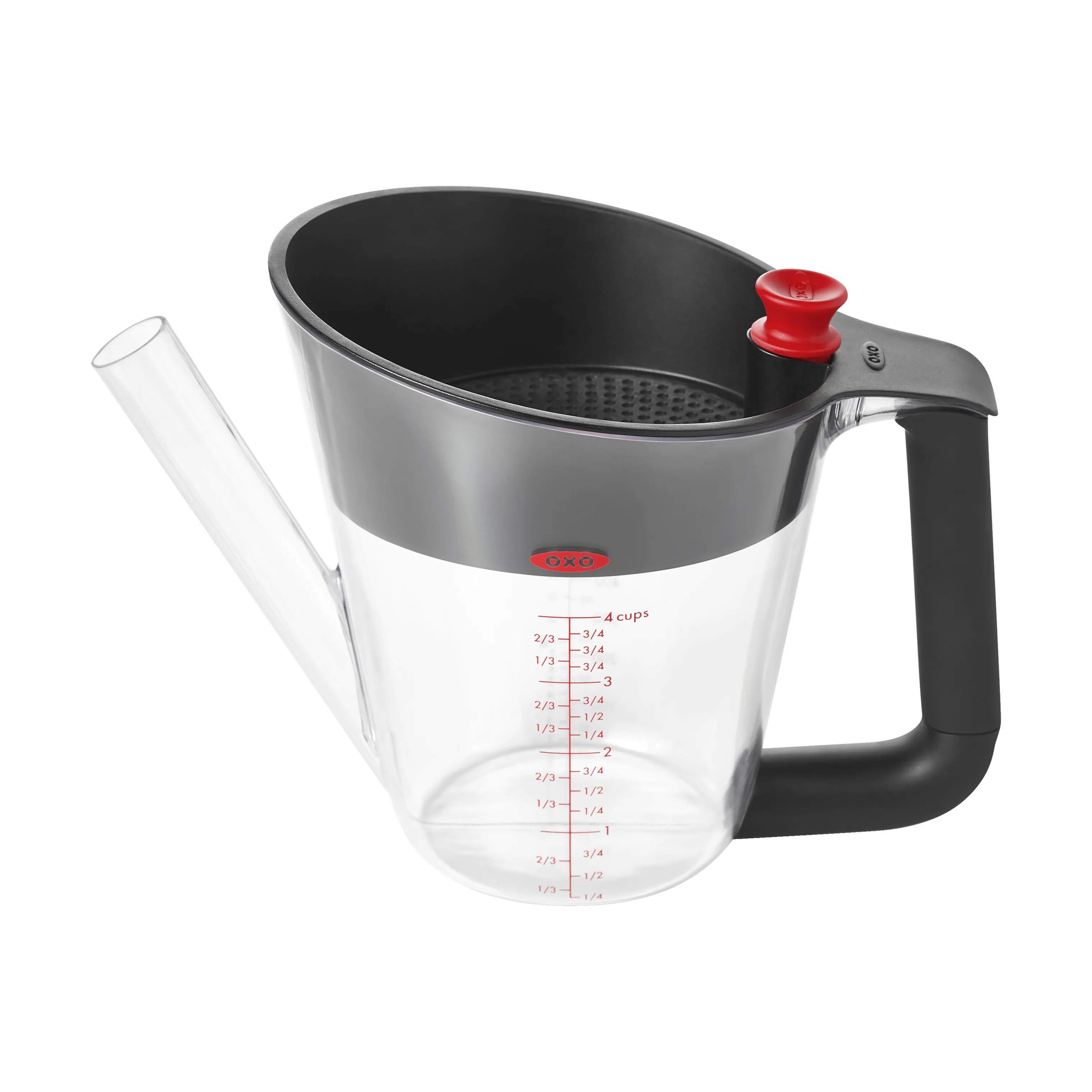 OXO Øvrigt køkkengrej Good Grips Stor Fedtskiller i Sort/transparent/rød, 3