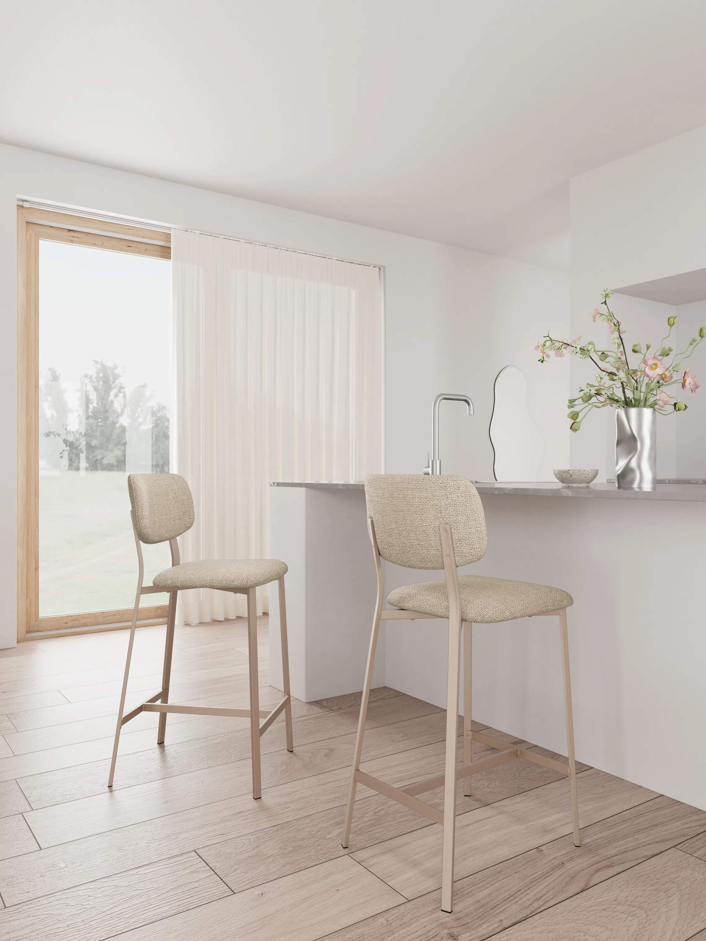 CASA Living Barstole Alison Counterstol - 2 stk. i Beige, 2