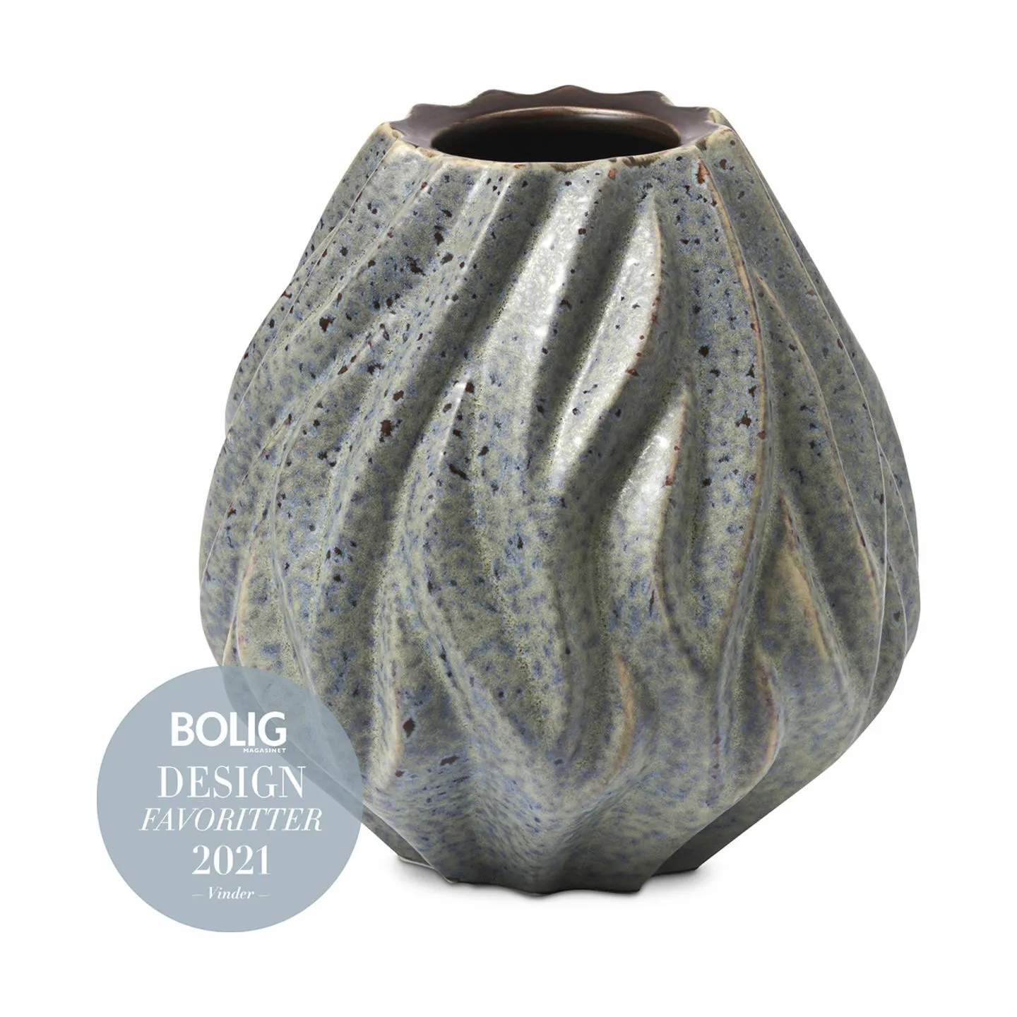 Flame Vase, gråblå, large