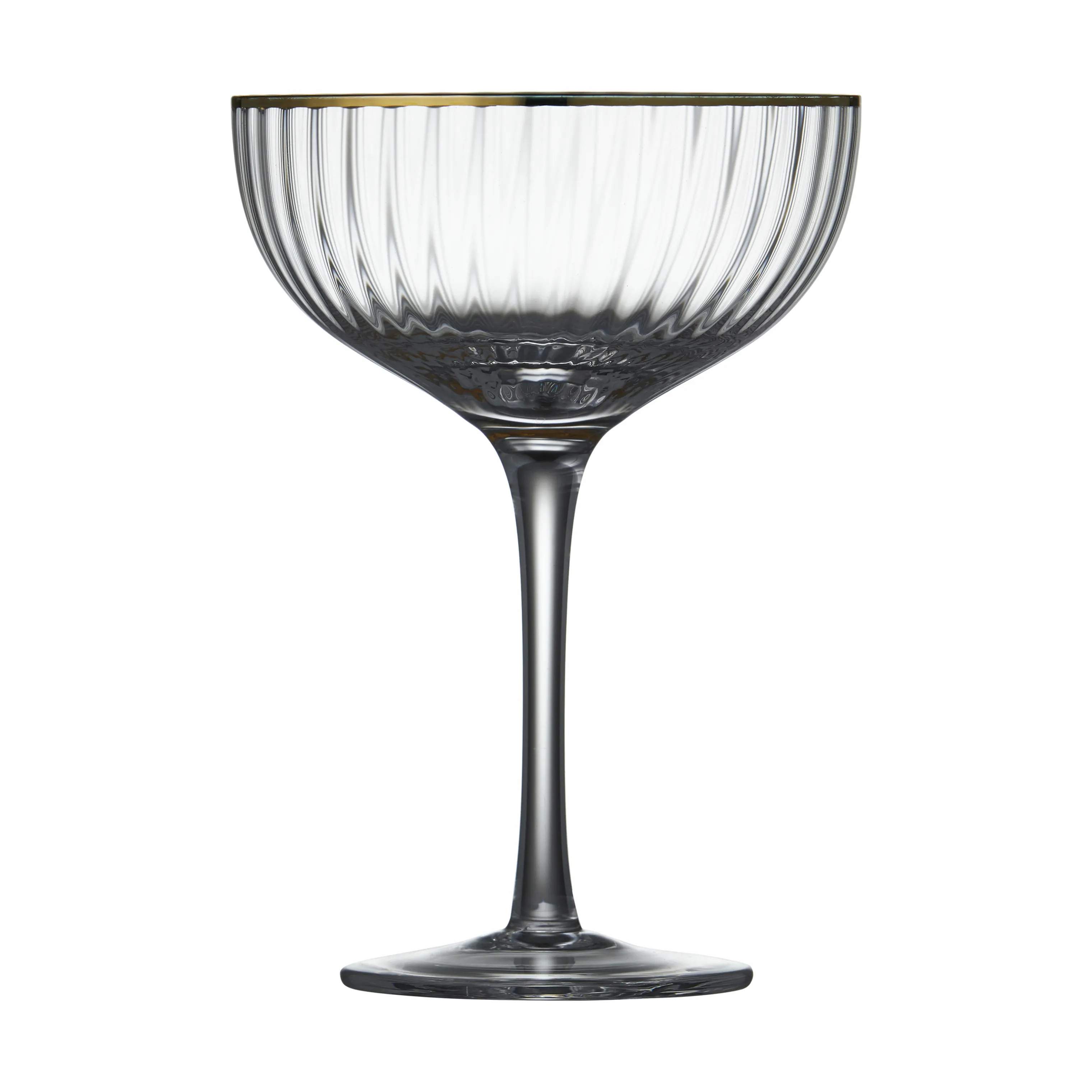 Lyngby Glas Cocktailglas Palermo Cocktailglas - 4 stk. i klar/guldfarvet, 2