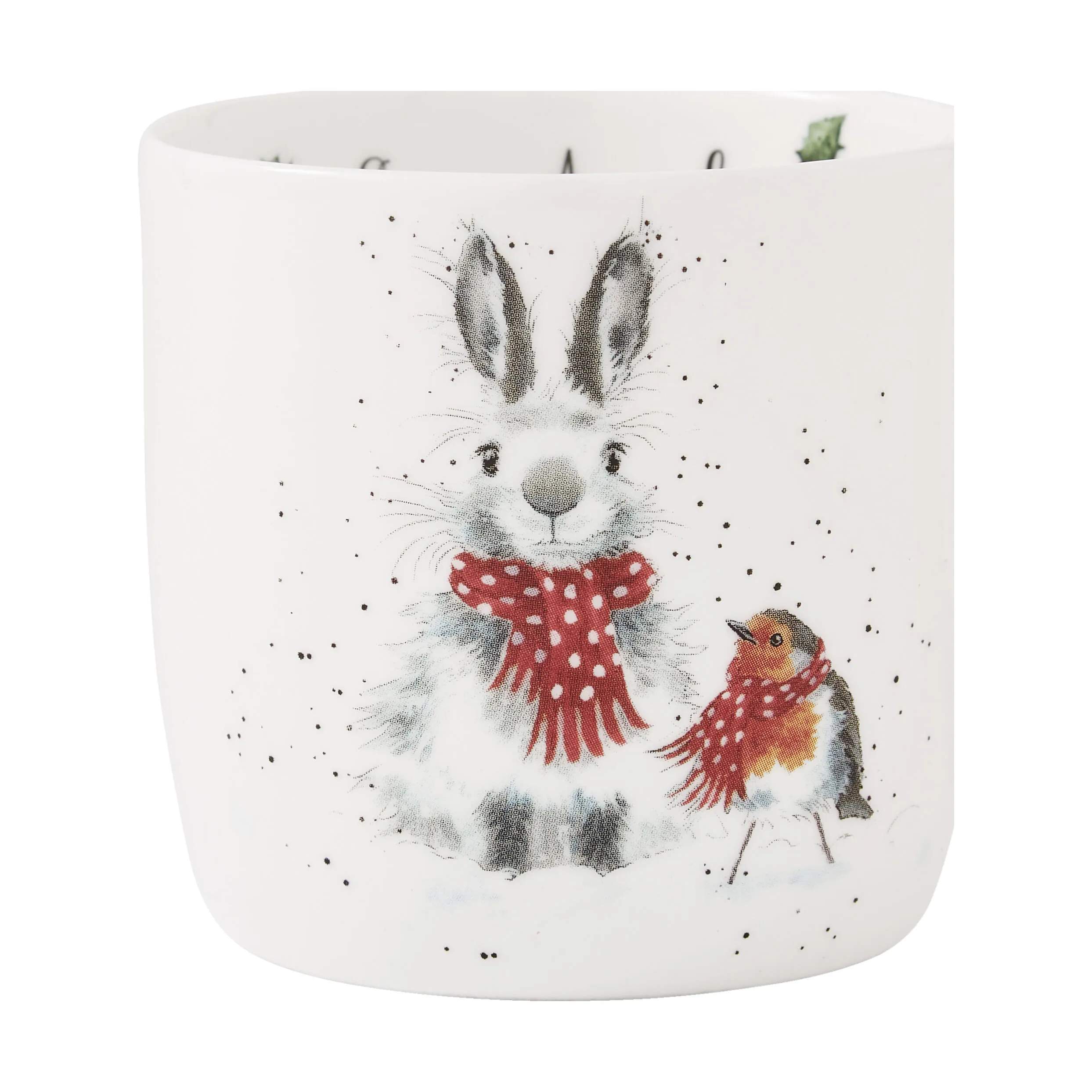Royal Worcester Krus og kopper med hank Wrendale Krus - Snow angel i Kanin og rødhals, 3
