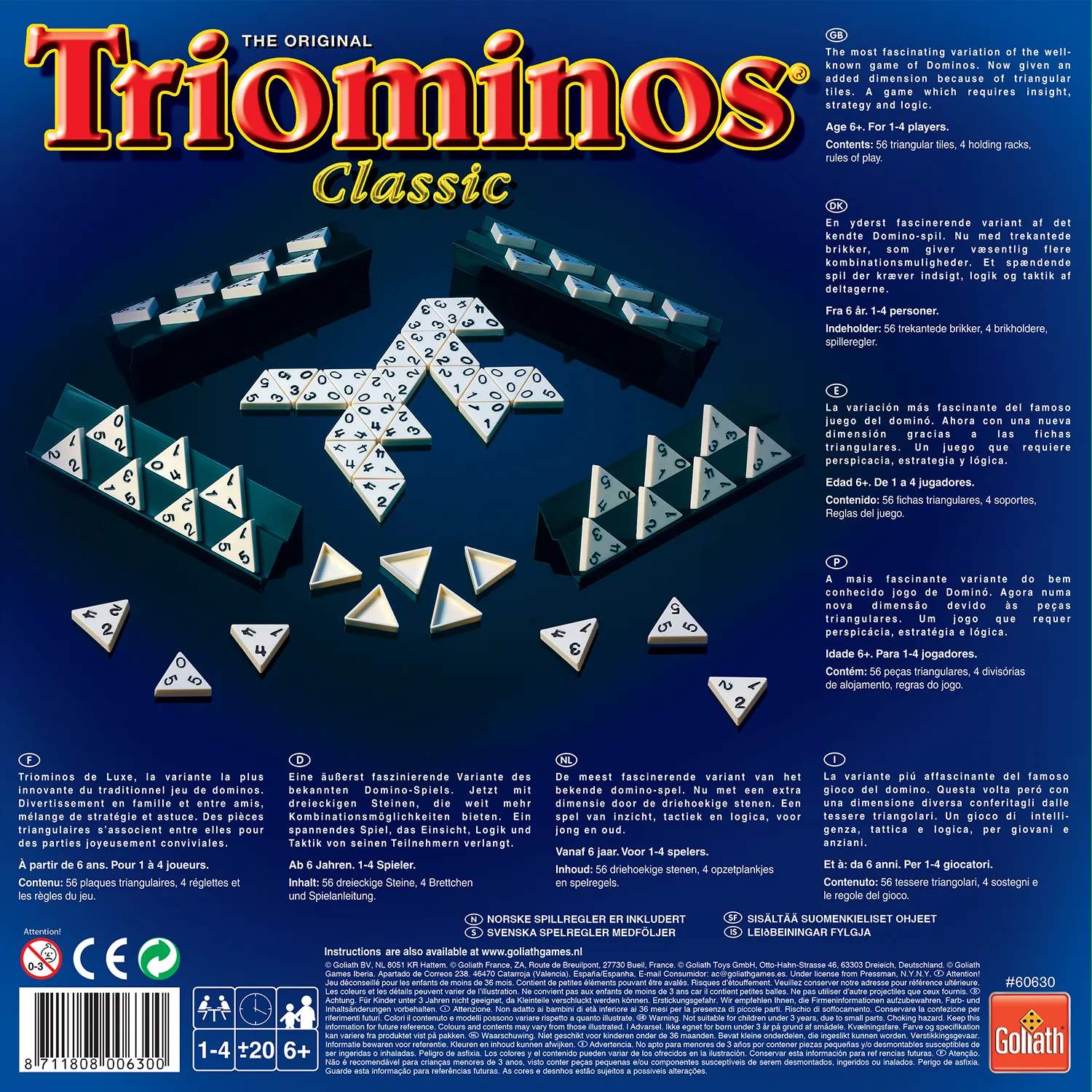 Spilbræt Spil Brætspil - Triominos - Domino i trekanter i Multifarvet, 2
