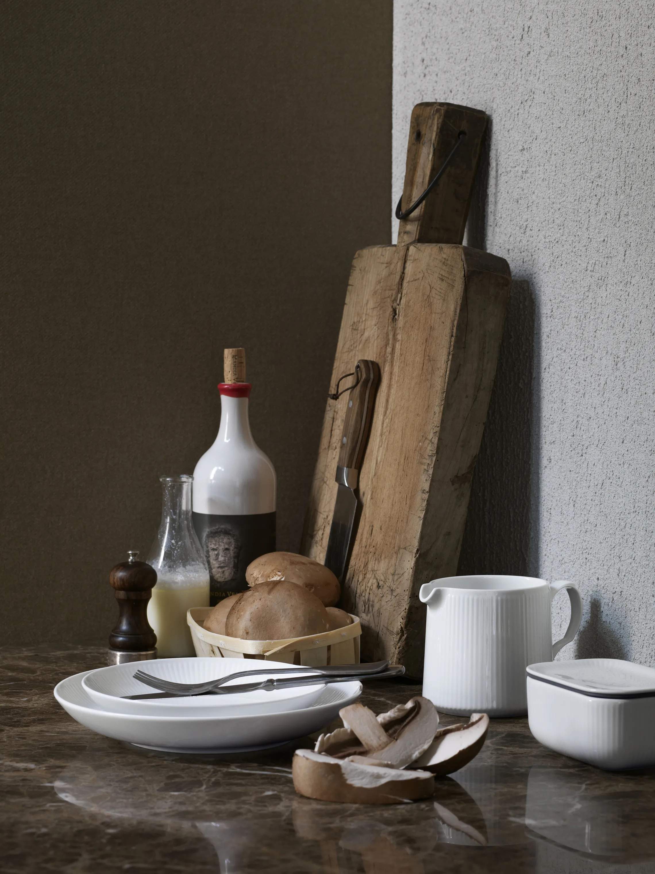 Royal Copenhagen Smørbokse Hvid Riflet Smørboks i Hvid, 2
