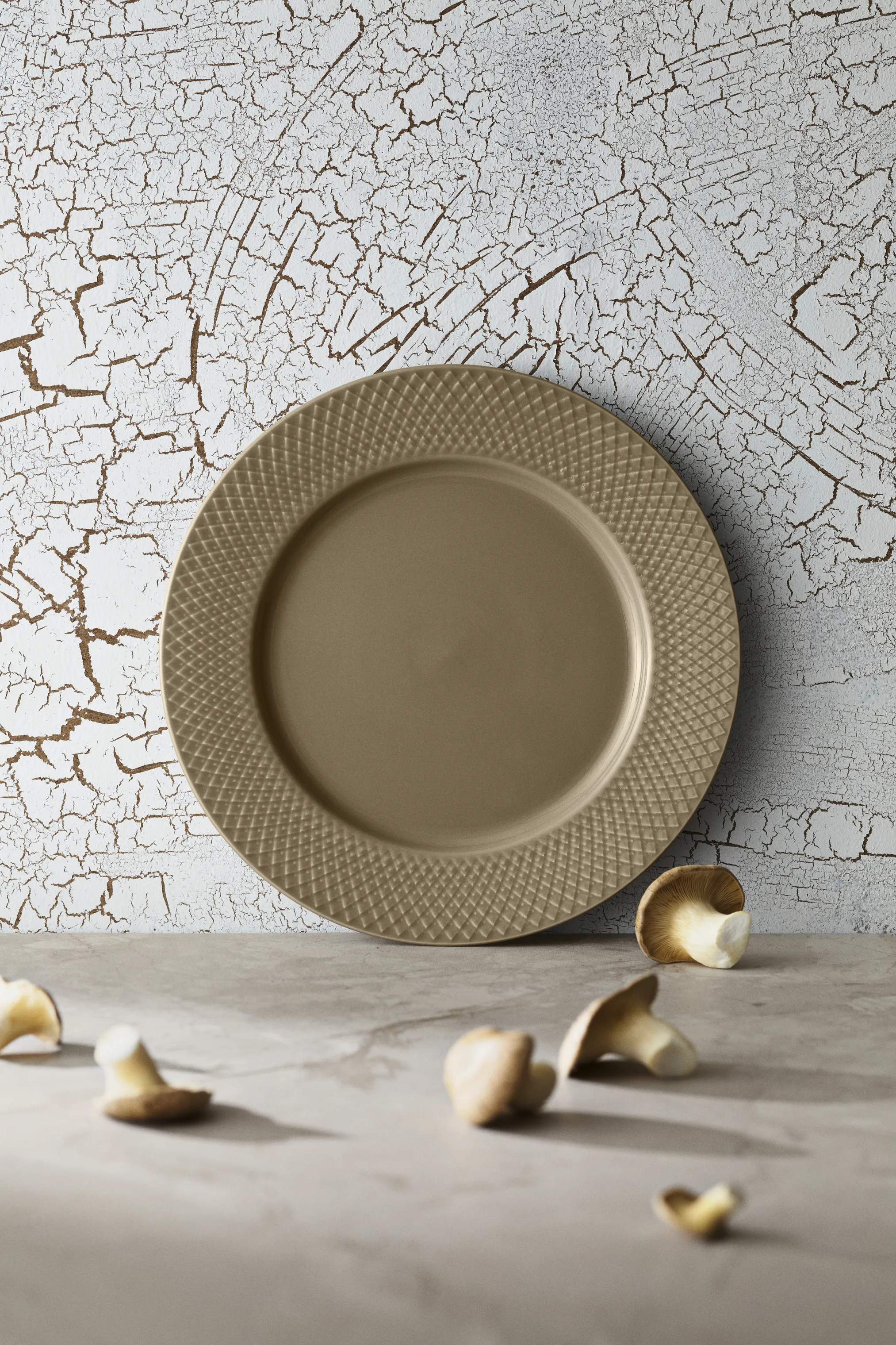 Lyngby Porcelæn Middagstallerkener Rhombe Earth Middagstallerken i Clay, 27 cm, 3