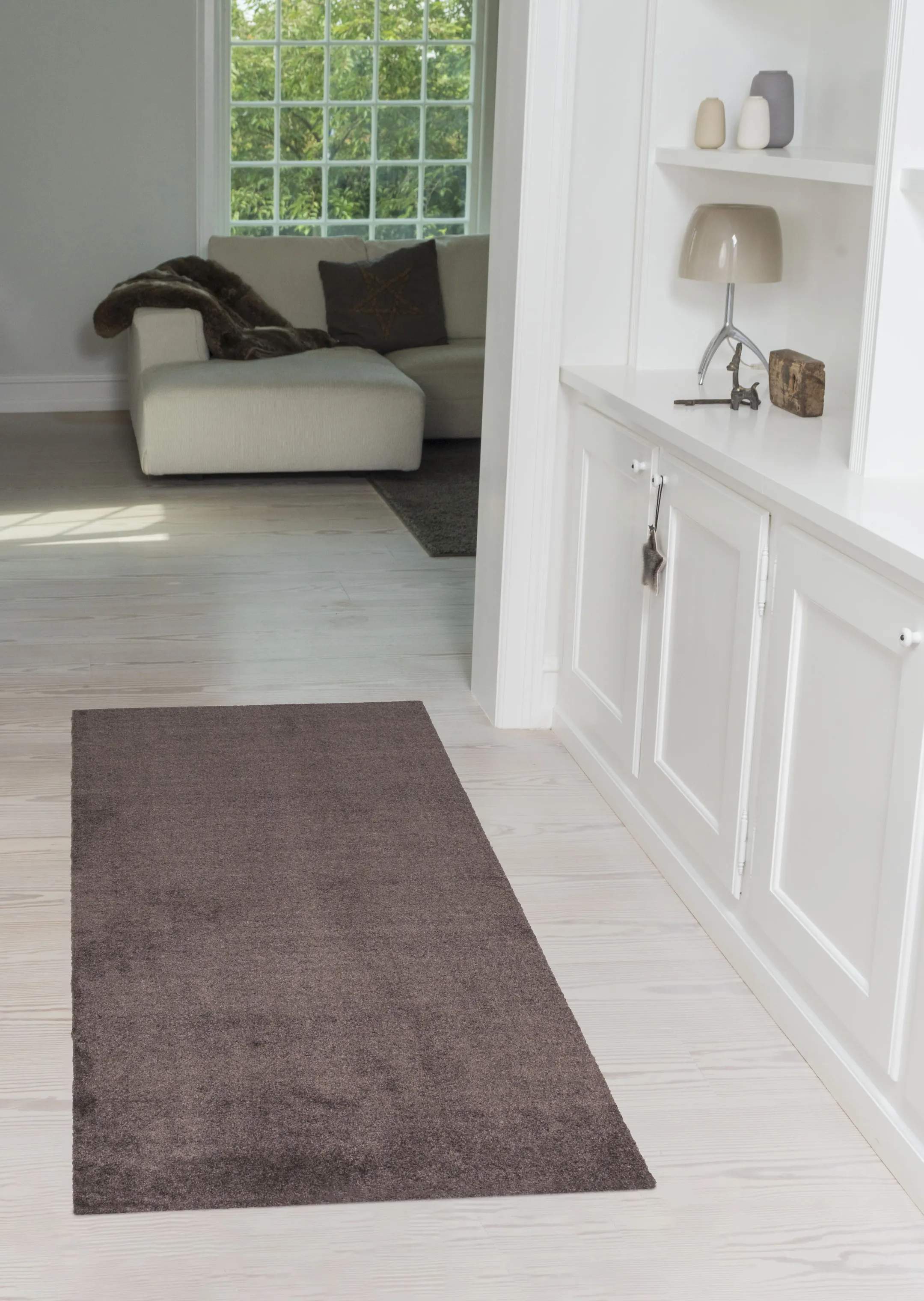 Tica Copenhagen Dørmåtter Uni Color Gulvmåtte i Mørkebrun, B67 x L150 cm, 3