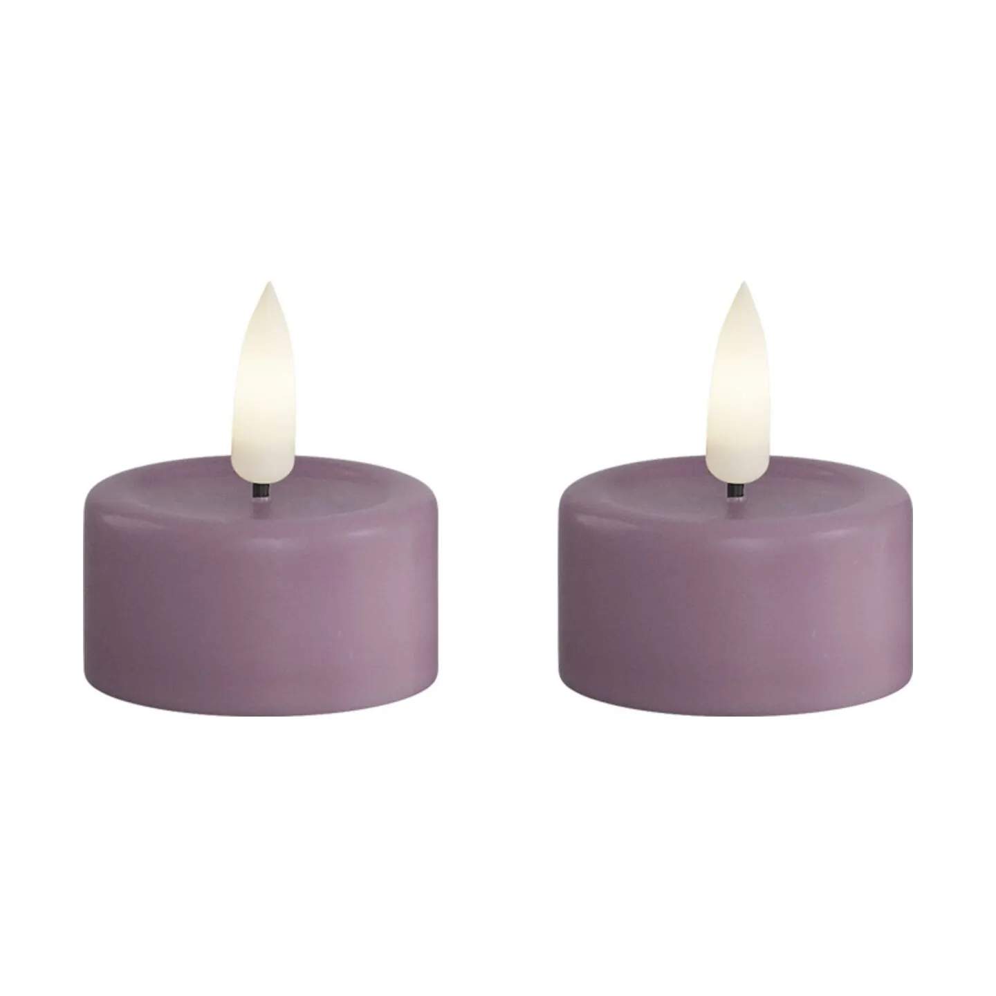 Deluxe Homeart LED-lys Real Flame LED Fyrfadslys - 2 stk. i Lys lilla, 1