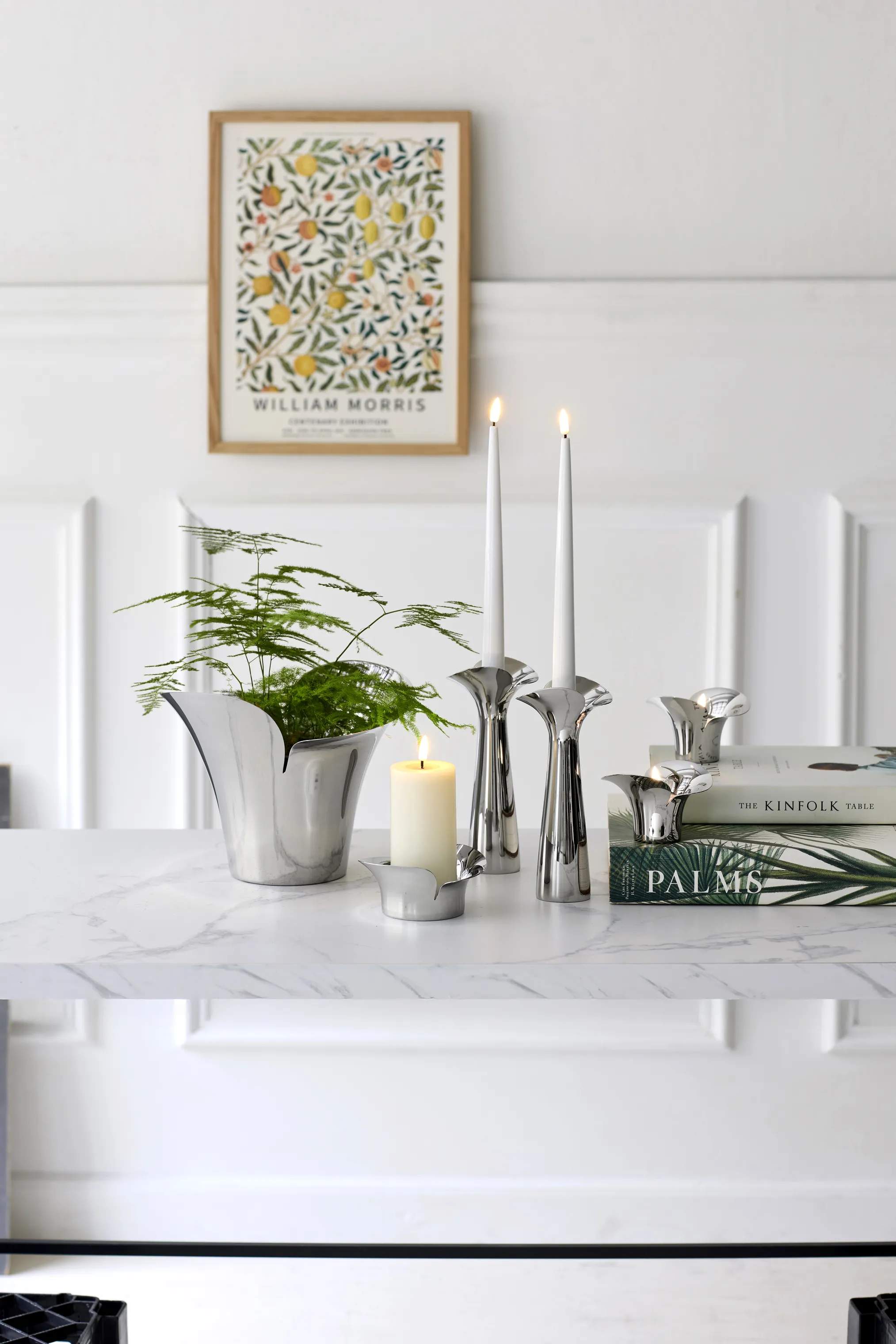 Georg Jensen Kronelysestage Bloom Botanica Lysestage - 2 stk. i Stål, 20 cm, 3