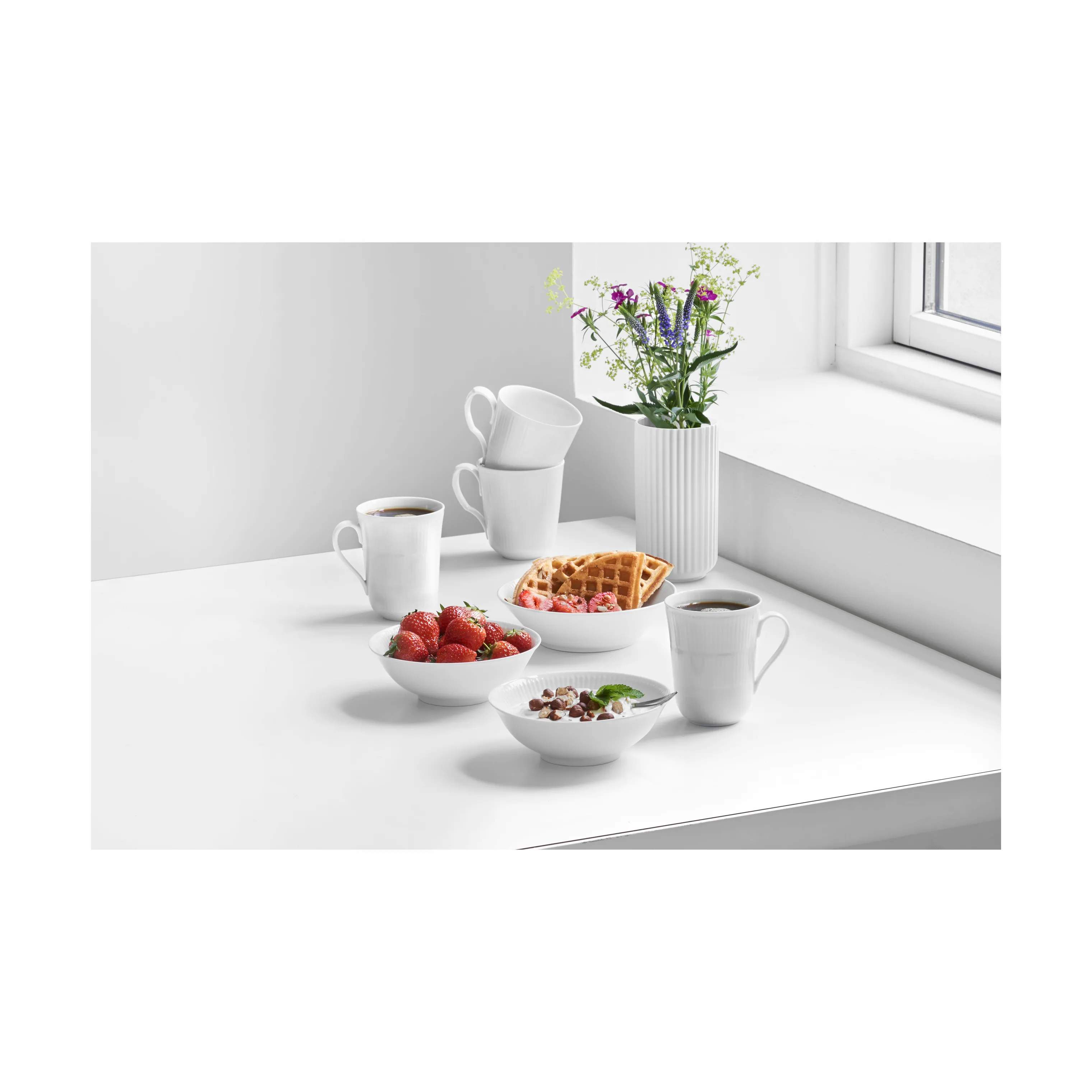 Royal Copenhagen Serveringsskåle Hvid Riflet Skåle - 2 stk. i Hvid, 16 cm, 4