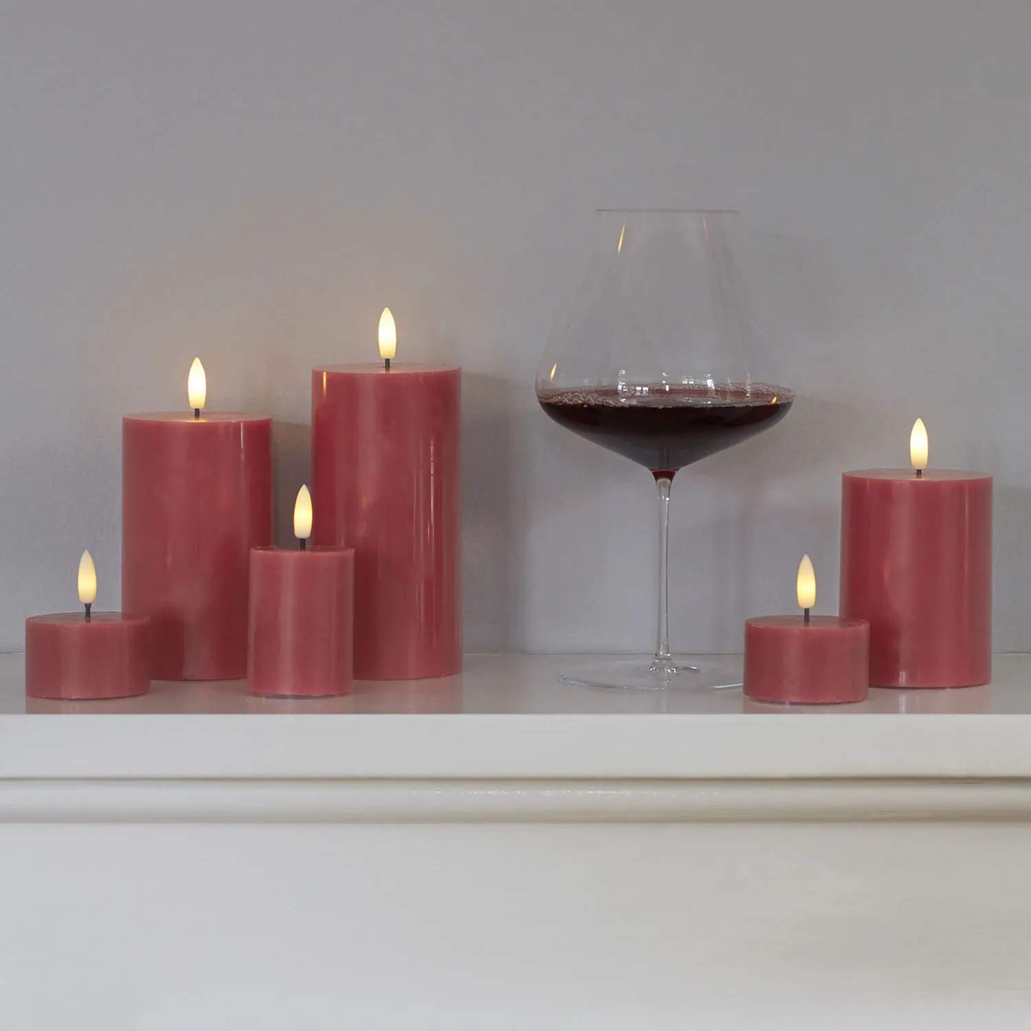 Sirius LED-lys Sille LED Bloklys i Rose Plum, H10 x Ø7,5 cm, 3