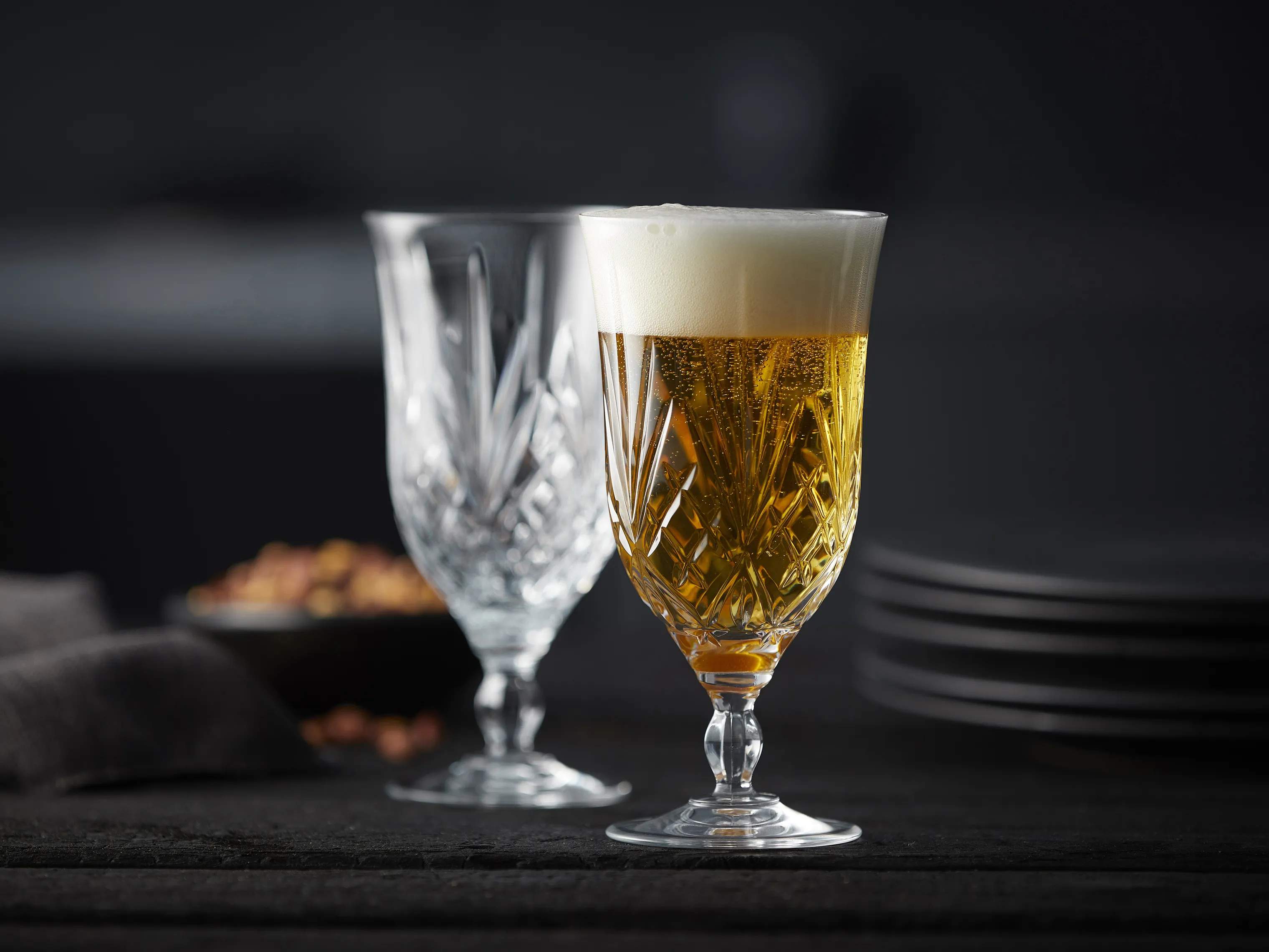 Lyngby Glas Ølglas Melodia Ølglas - 4 stk. i Klar, 40 cl, 3