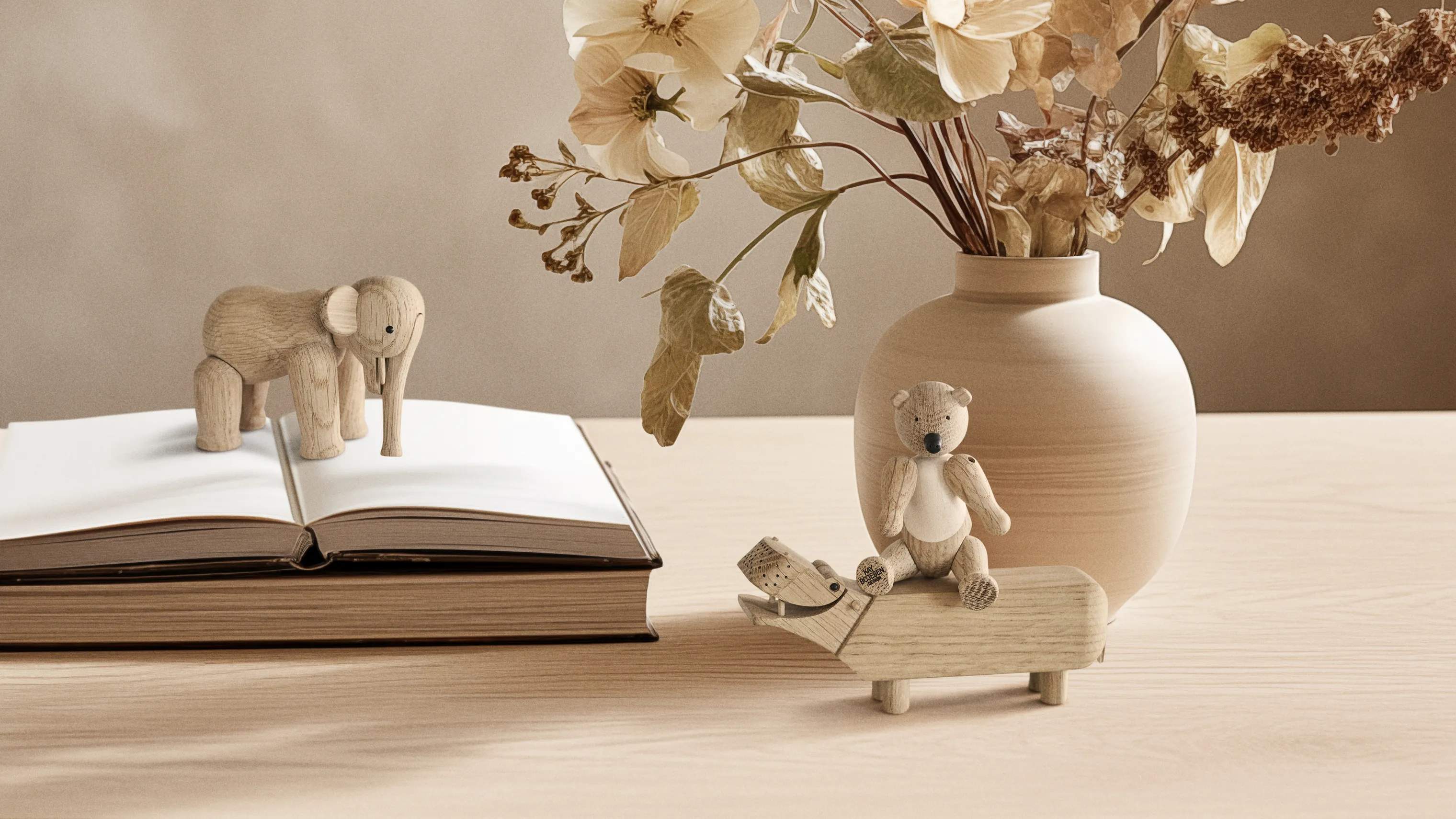 Kay Bojesen Dyrefigurer Liliput-serie - 3 stk. i Eg, 3