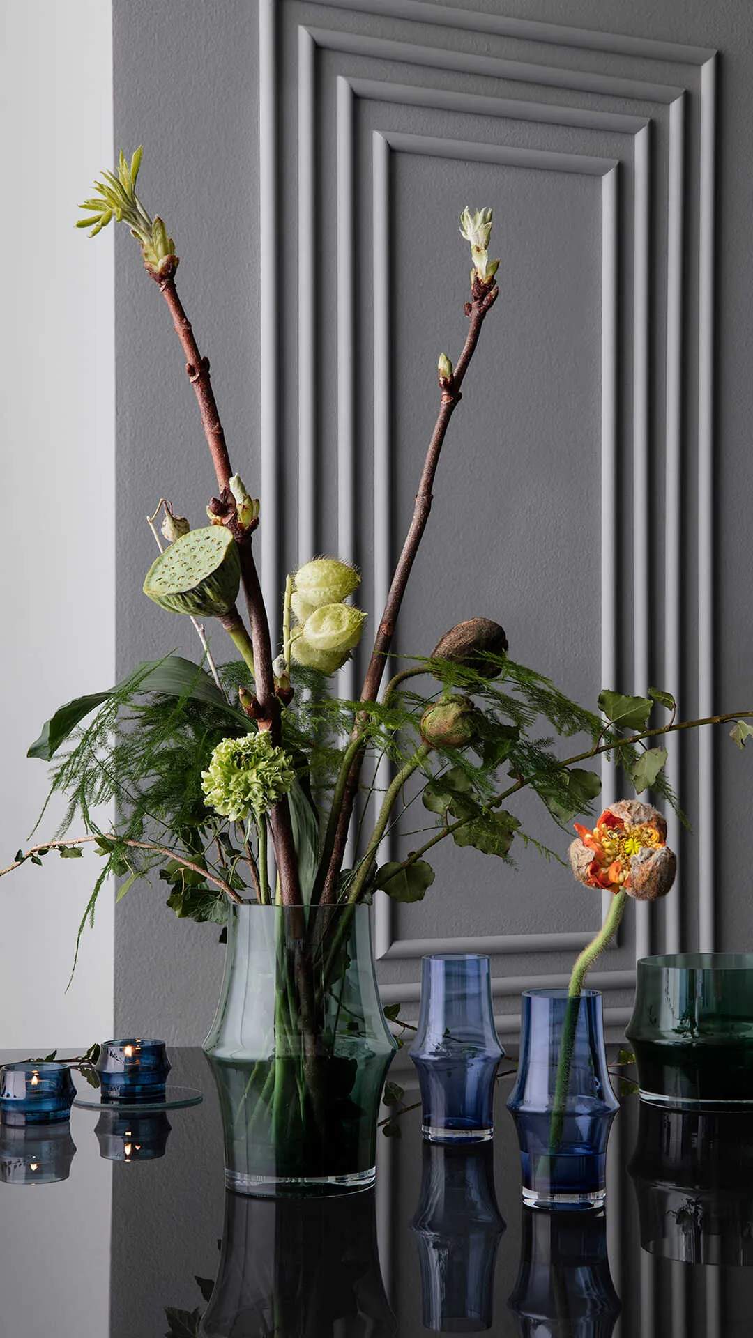 Holmegaard Vaser ARC Vase i Mørk grøn, 3