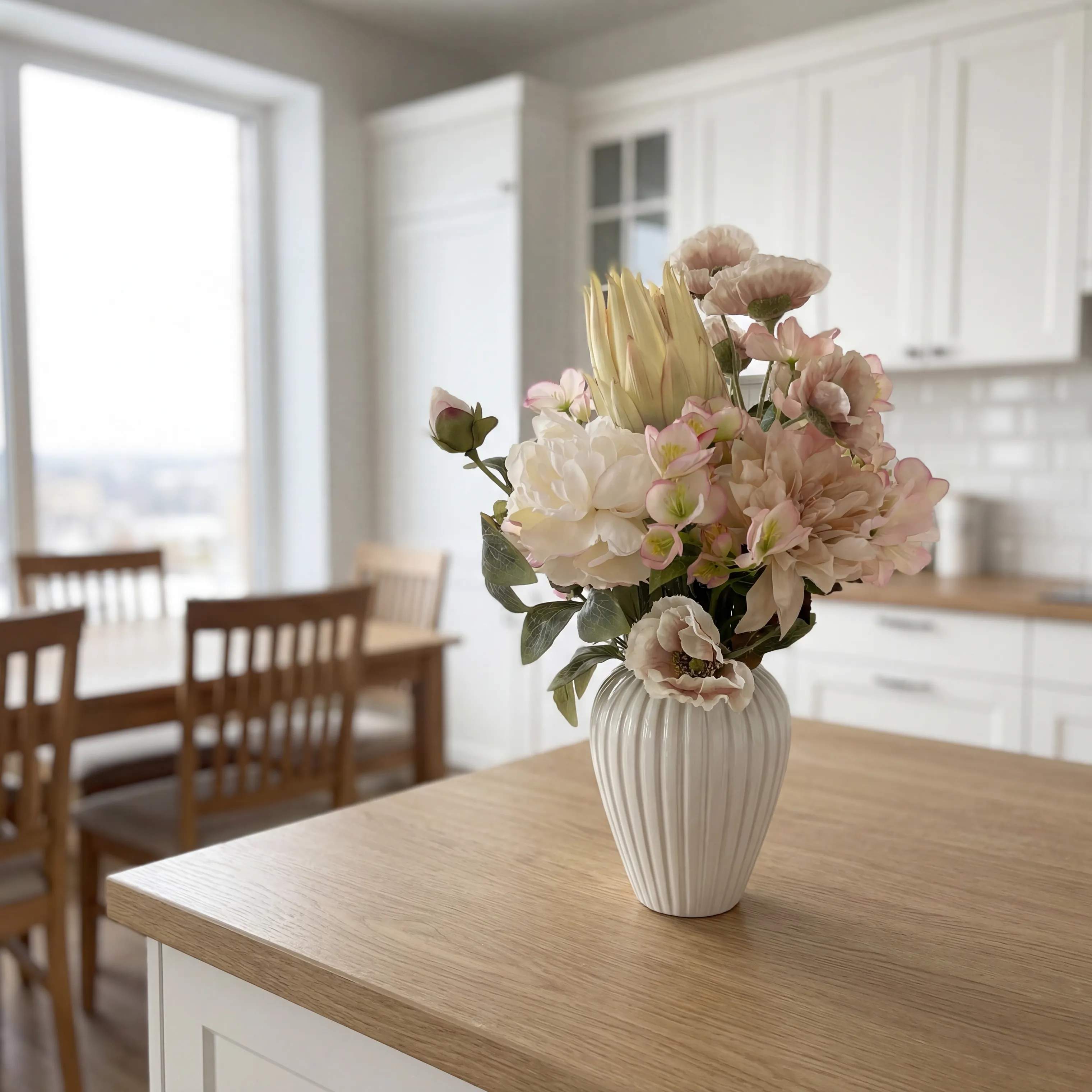 everbloom Kunstige blomster Kunstig Blomsterbuket i Fersken, 3