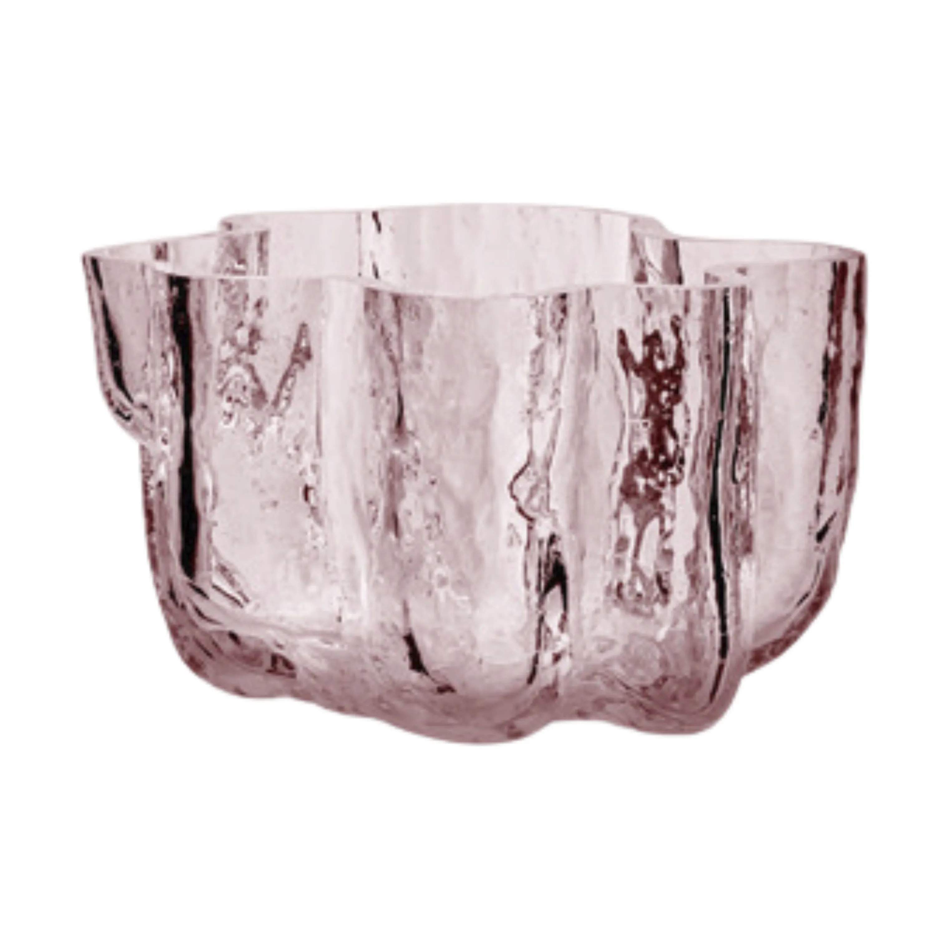 Kosta Boda Fyrfadsstage Crackle Lysestage i Pink, 3