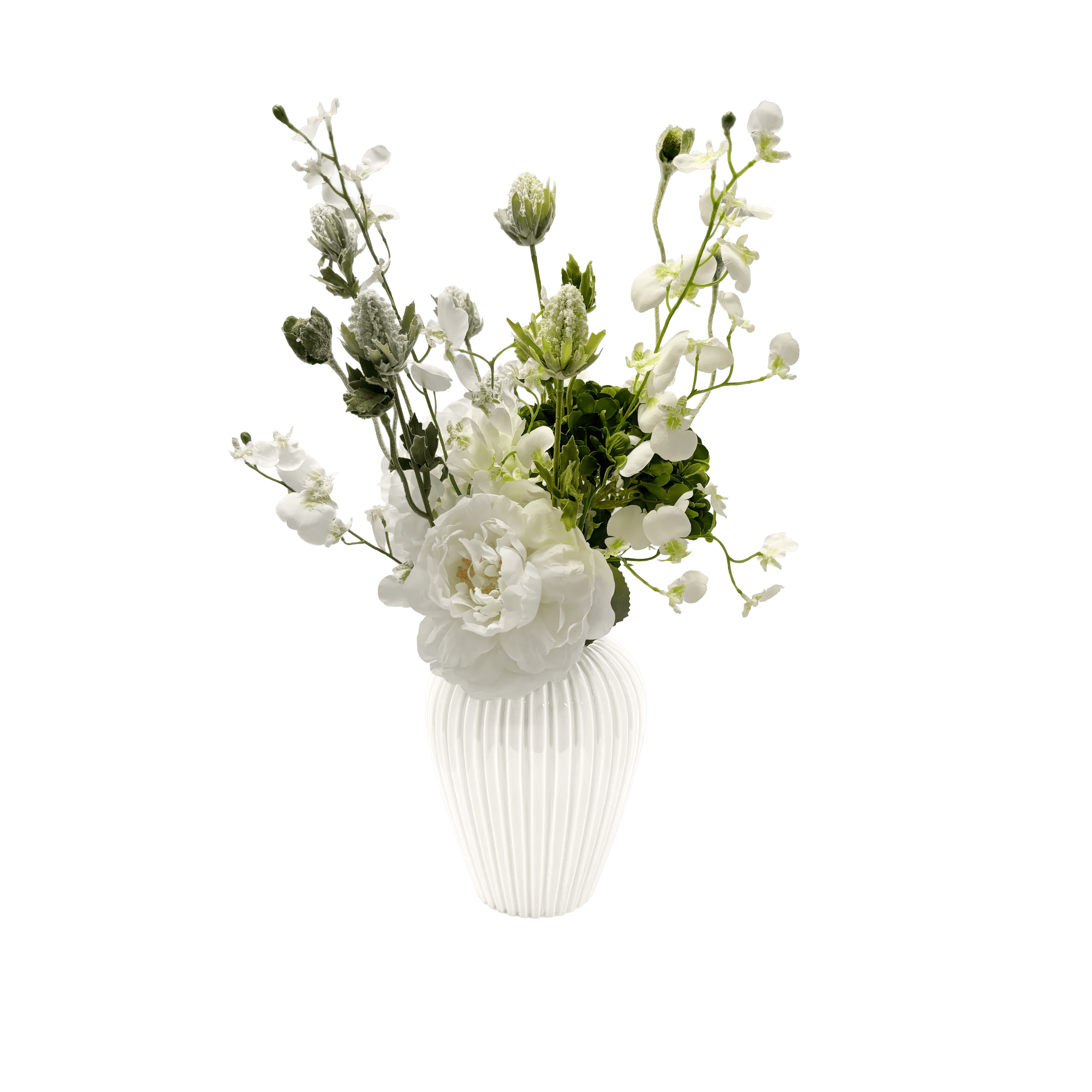 everbloom Kunstige blomster Kunstig Blomsterbuket i Hvid/cream, 55 cm, 1