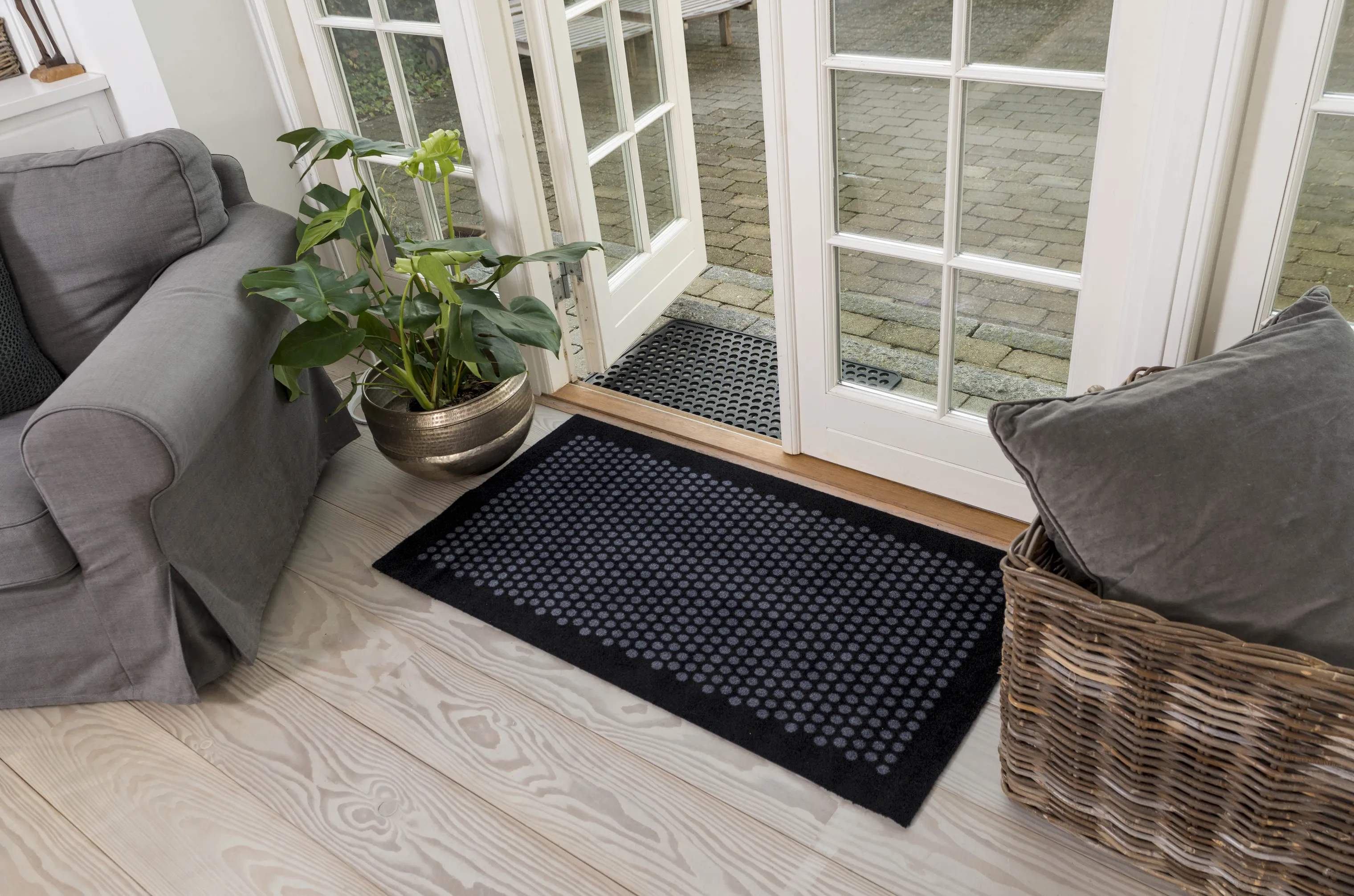 Tica Copenhagen Gulvtæpper Dot Gulvtæppe i Sort/grå, B67 x L120 cm, 3