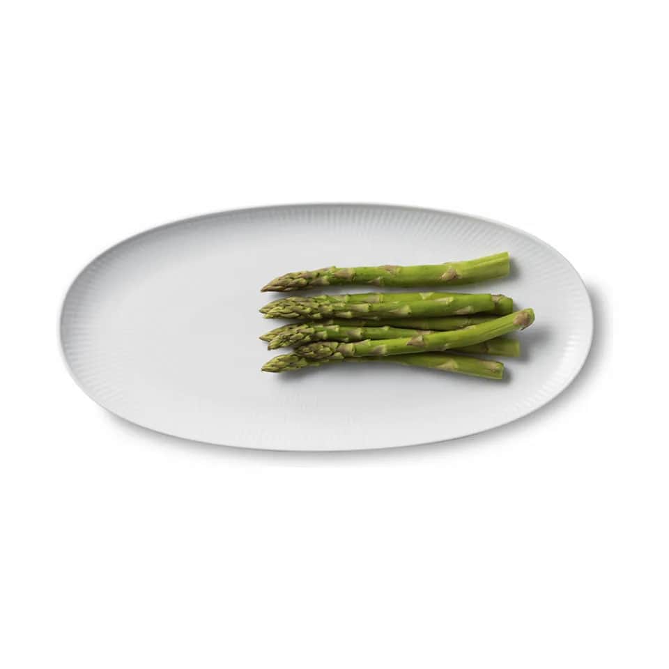 Royal Copenhagen Serveringsfade Hvid Riflet Aflangt fad i Hvid, 37 cm, 4