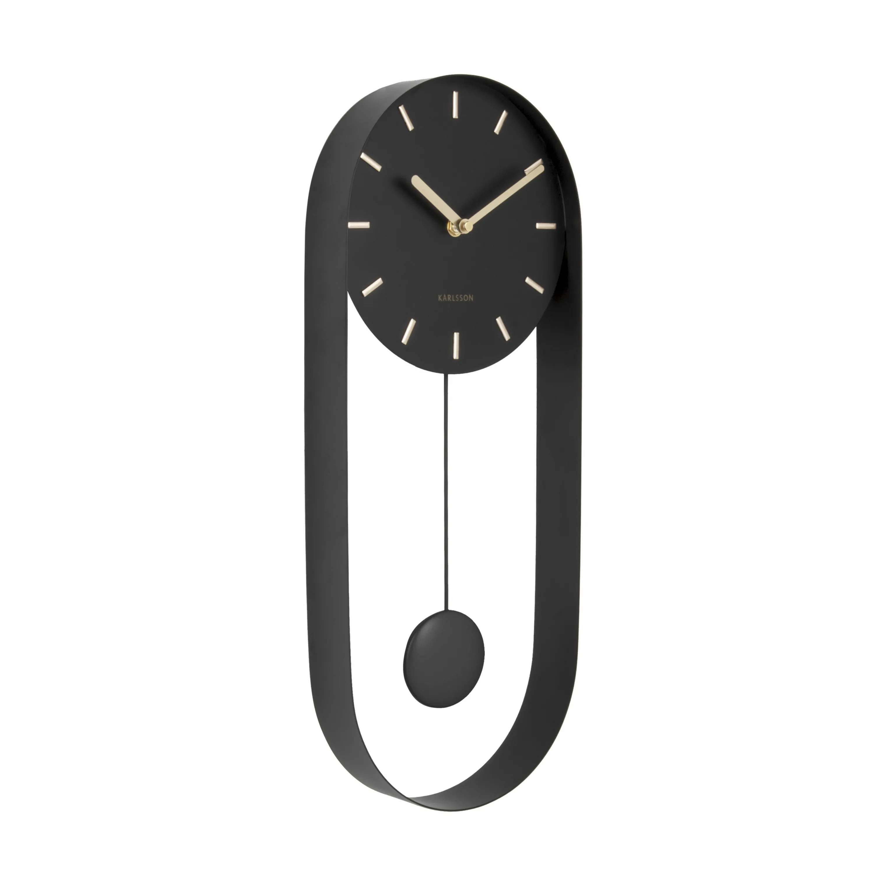 Karlsson Vægure Pendulum charm Charm Pendulum Vægur i Sort/messing, 4