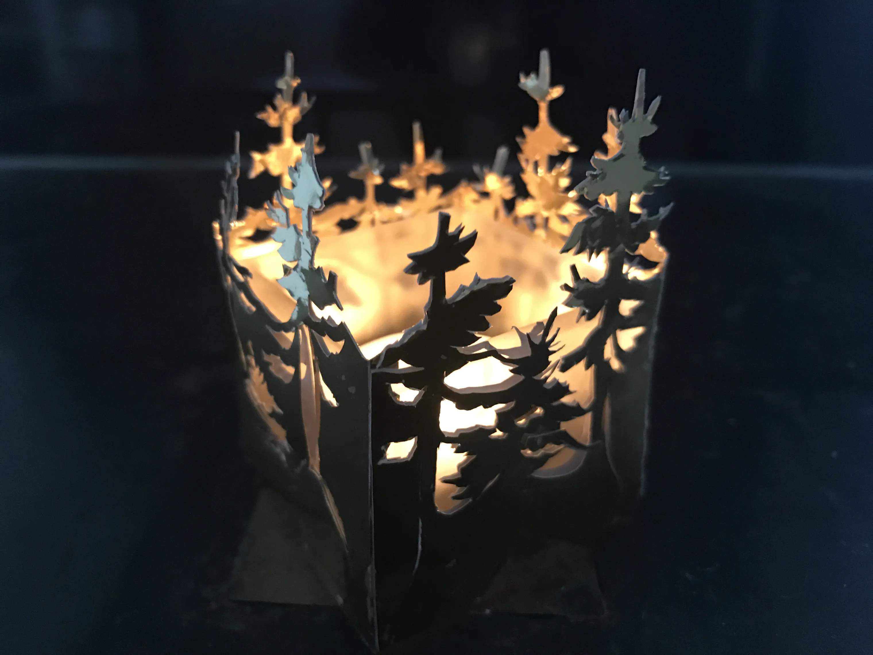 Jette Frölich Design Jule- og adventsstager Design Fyrfadsstage Vinterskov i Guldfarvet, 7 cm, 2