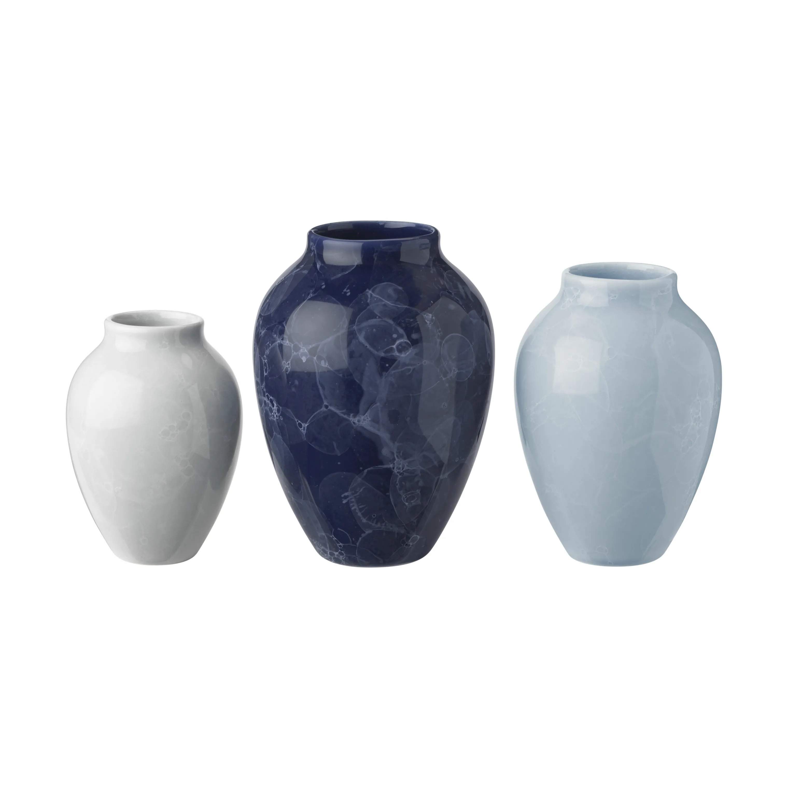 Knabstrup Natura Mini Vase - 3 stk., natura blue, large