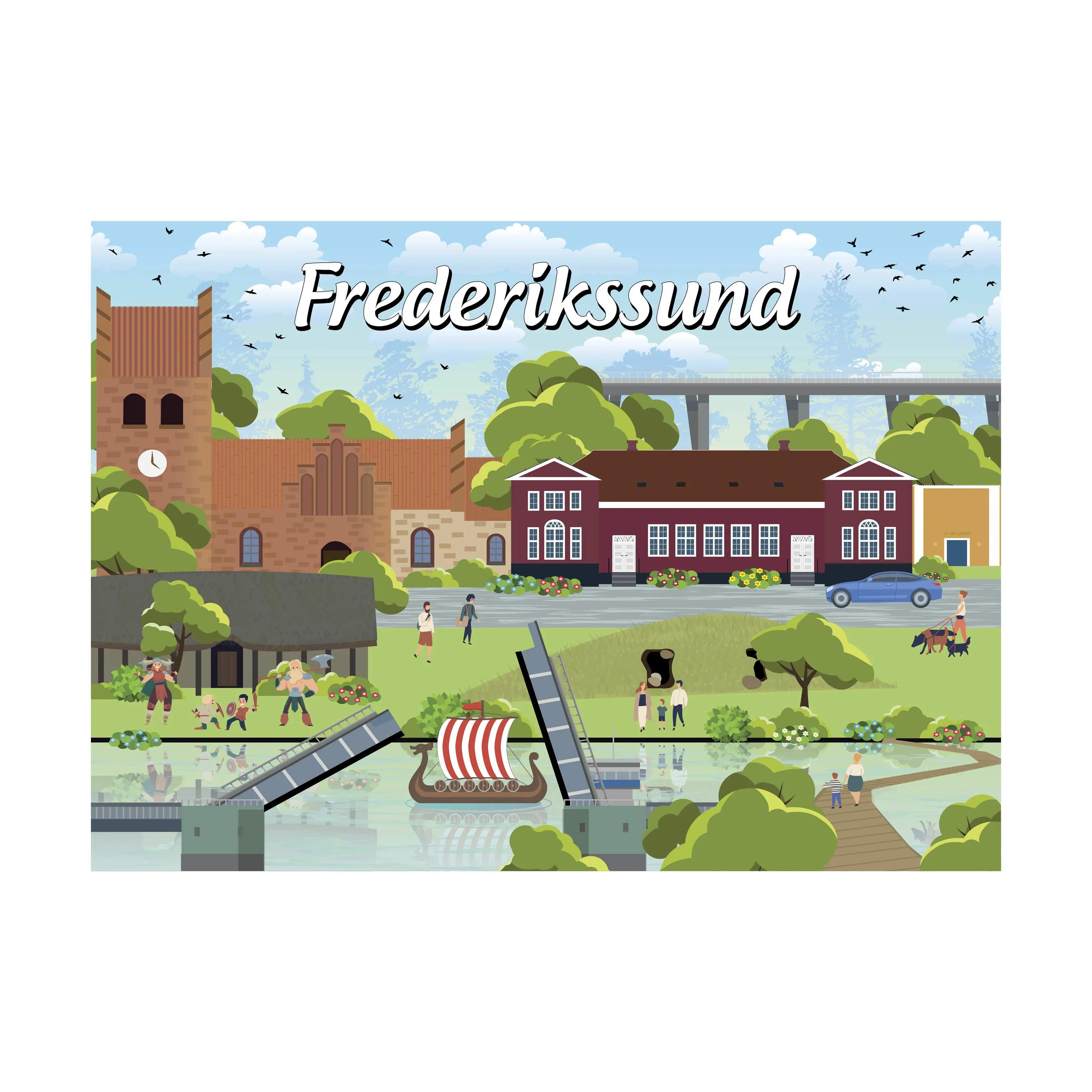 By-koncept Puslespil - Frederikssund, multifarvet, large
