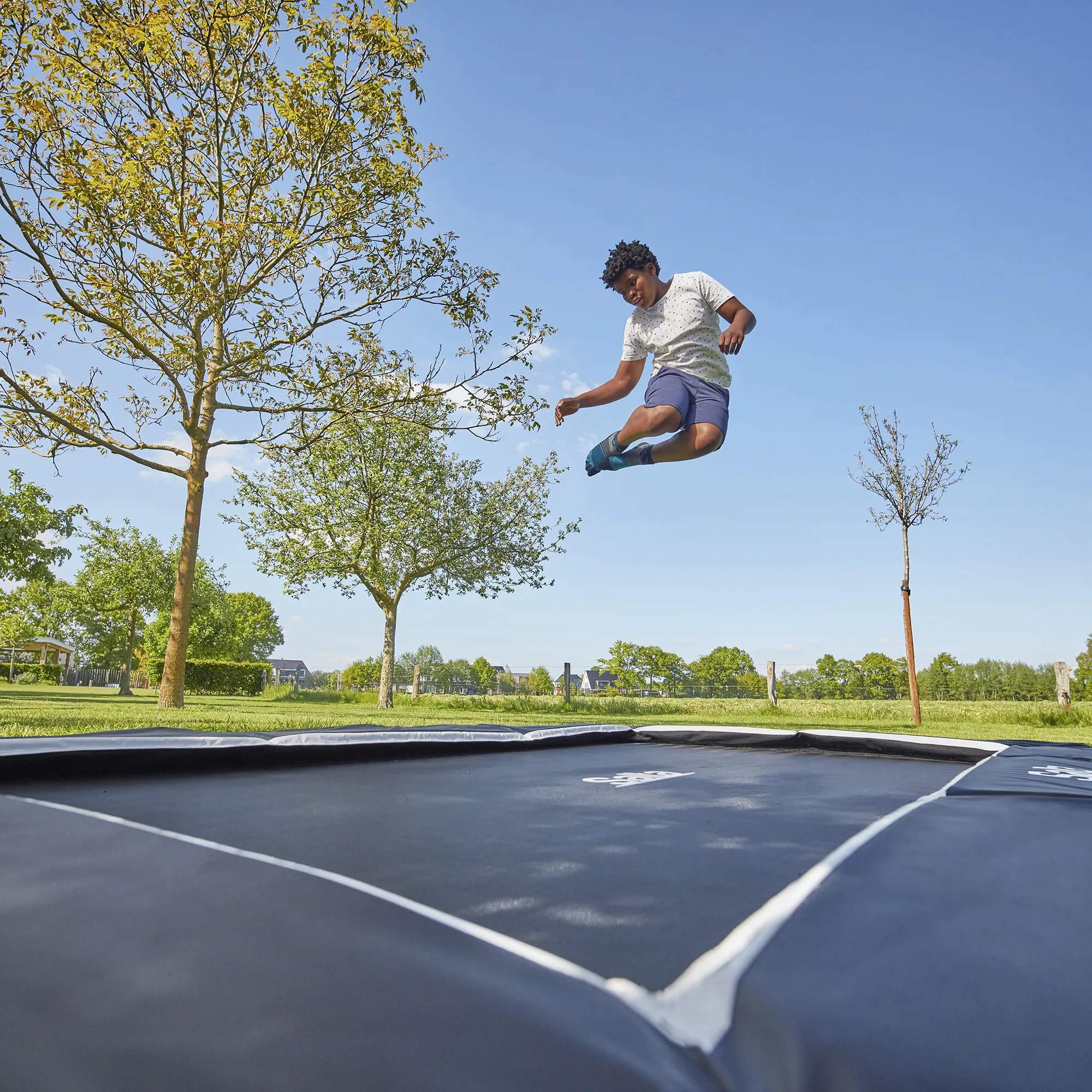 Salta Trampoliner Trampolin Royal Baseground Sport i Sort/uden net, 2