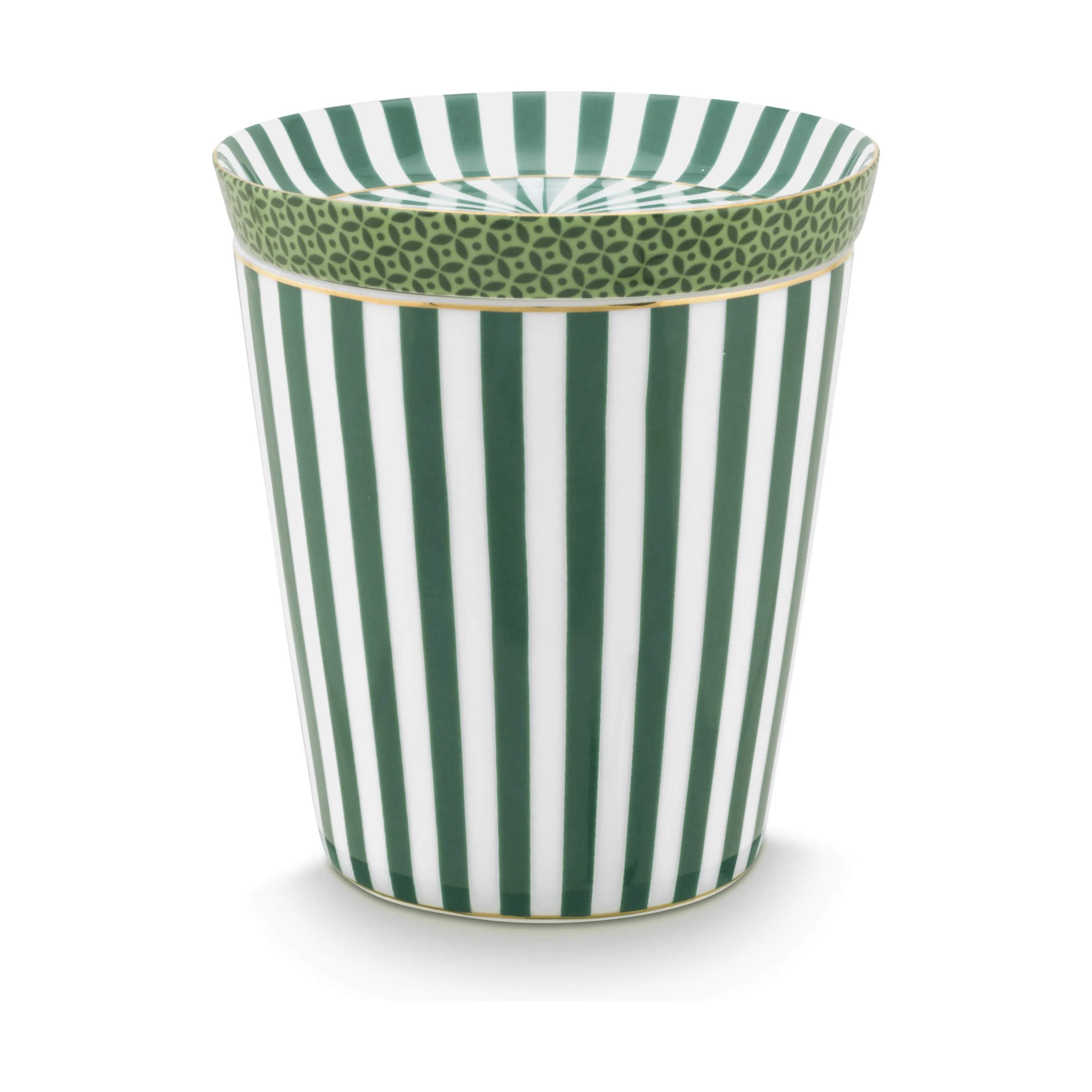Royal Krus m. skål - 2 dele, stripes & tea tip grøn, large