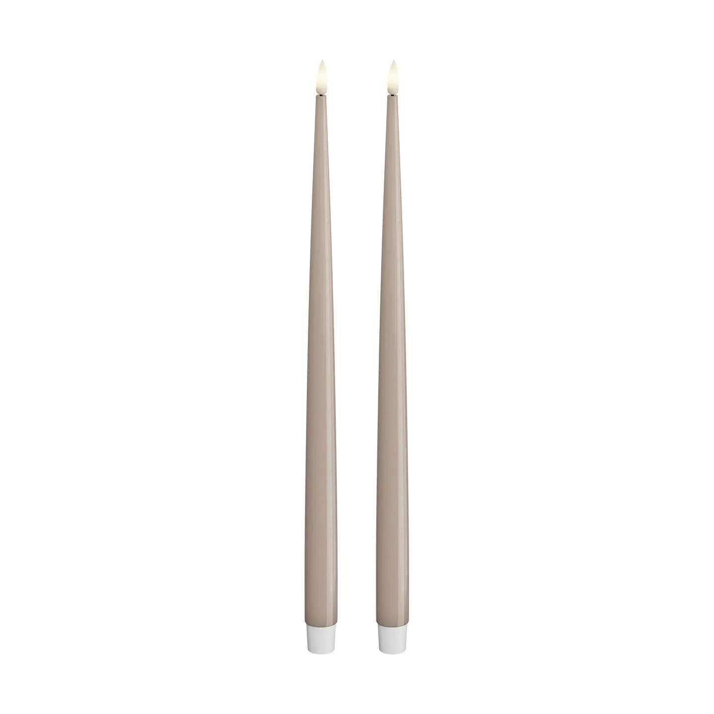 Real Flame LED Kertelys m. lak - 2 stk., rose, large