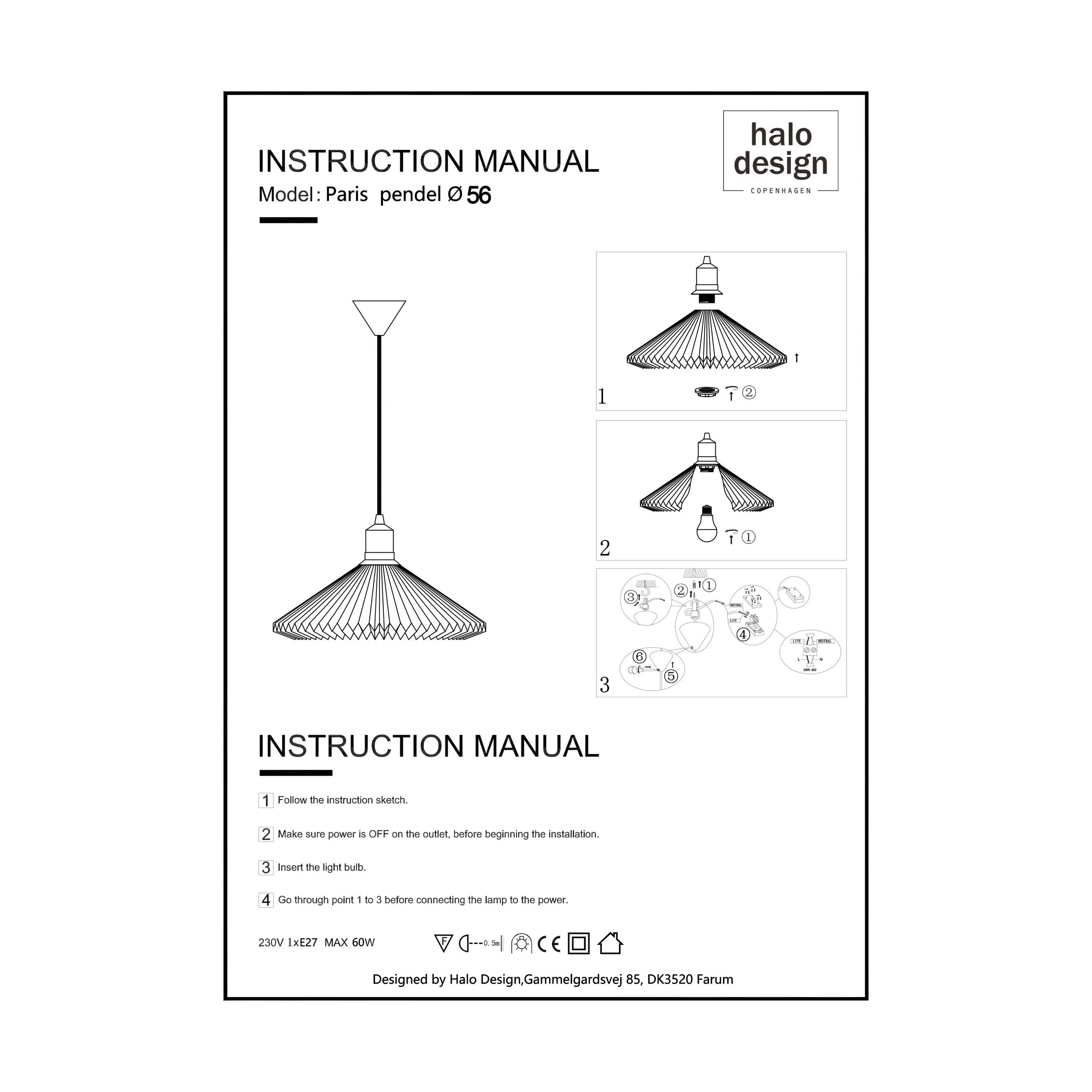 Halo Design Pendler Paris Pendel i Brun, 60 cm, 4