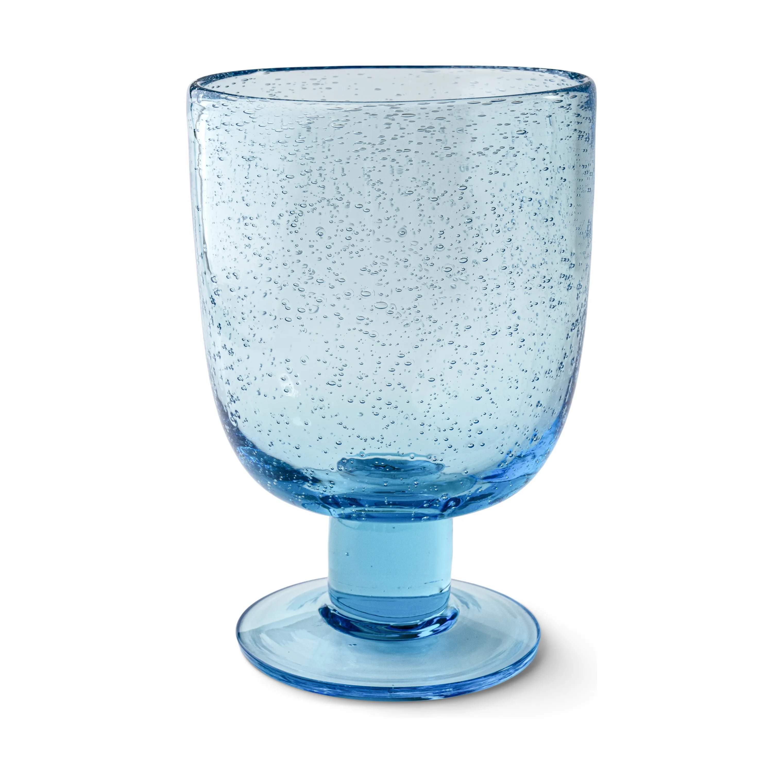 Vandglas på fod, aqua blå, large