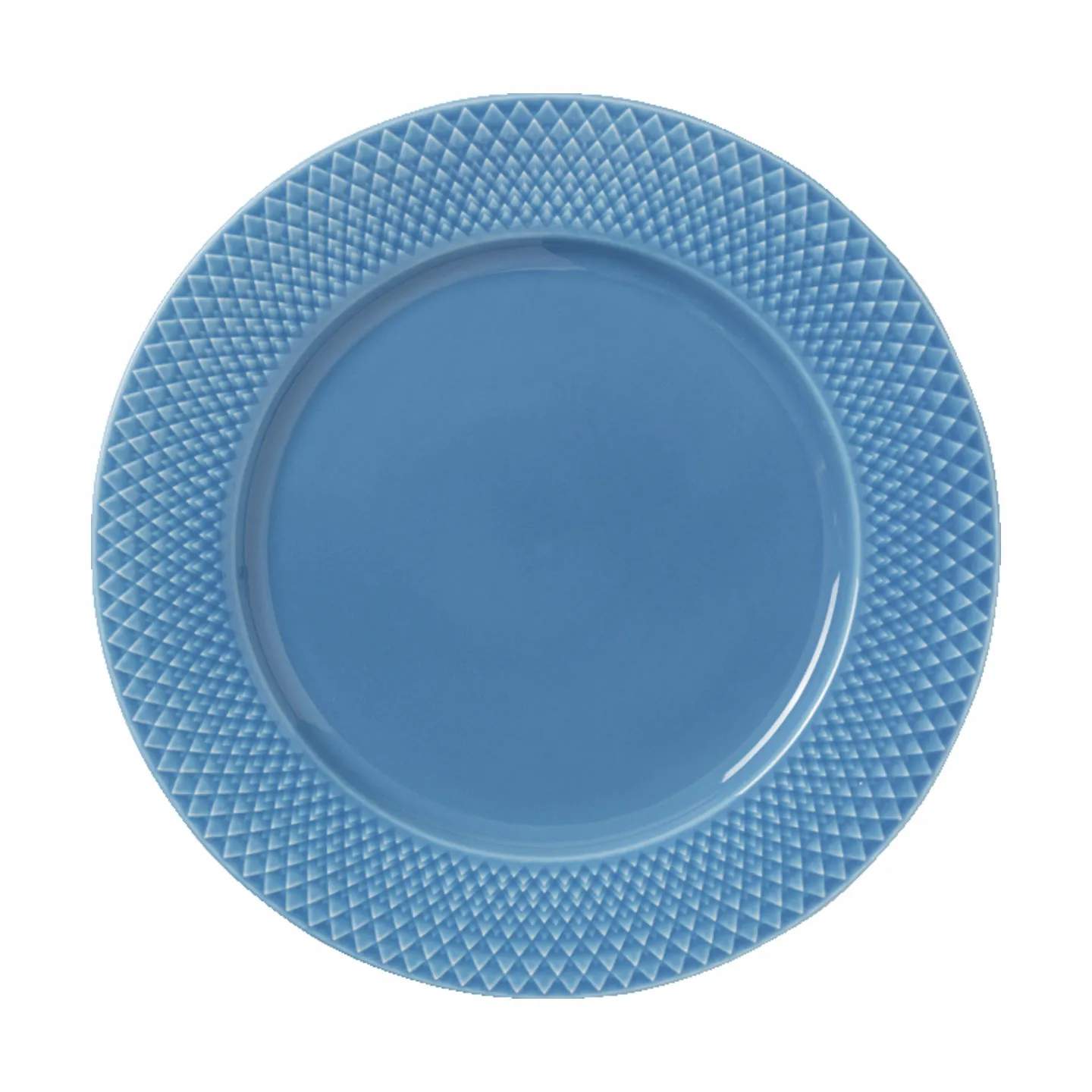 Rhombe Middagstallerken, blå, large