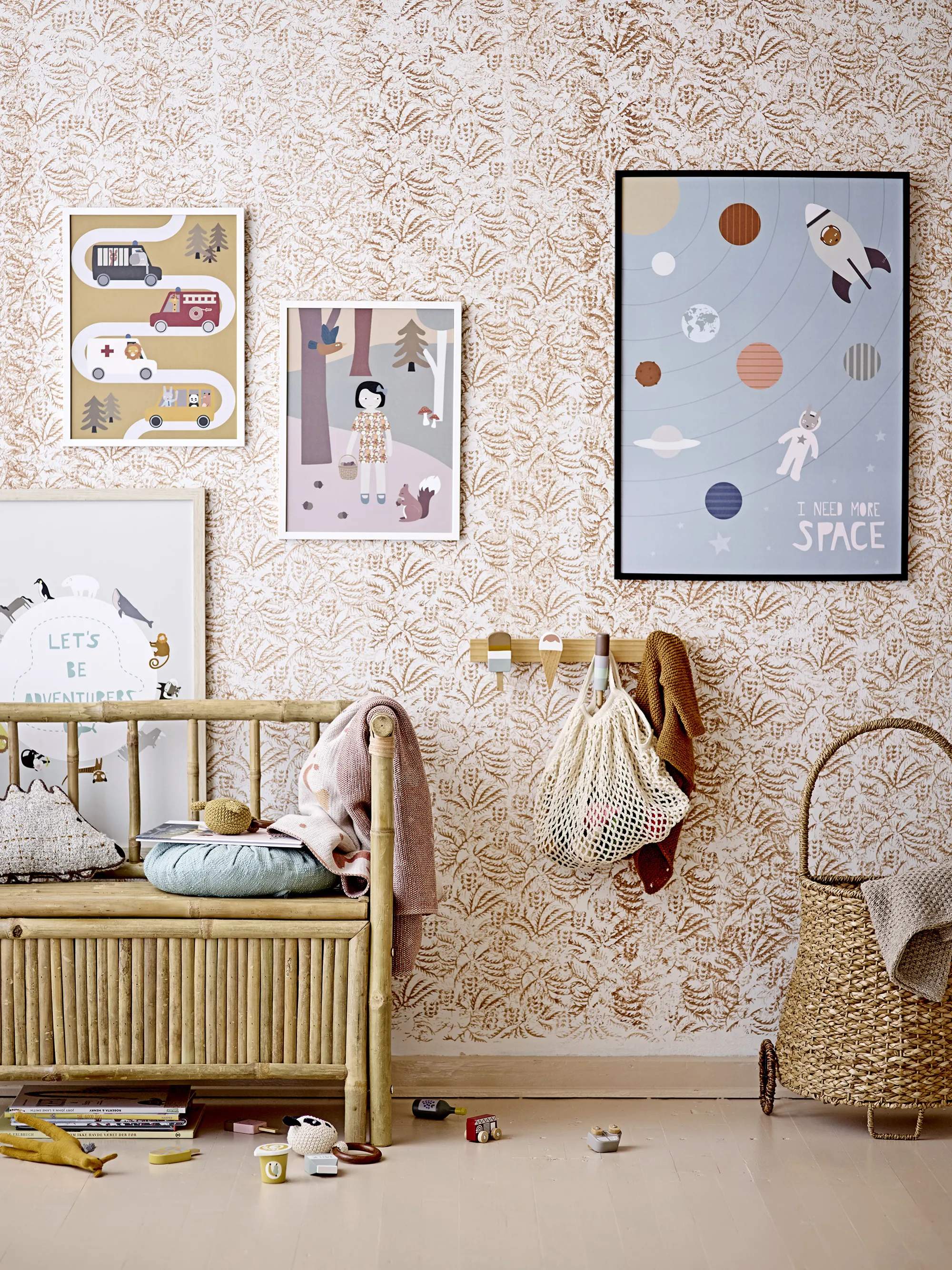 Bloomingville Mini Knagerækker MINI Zyon Knagerække i Brun, 5