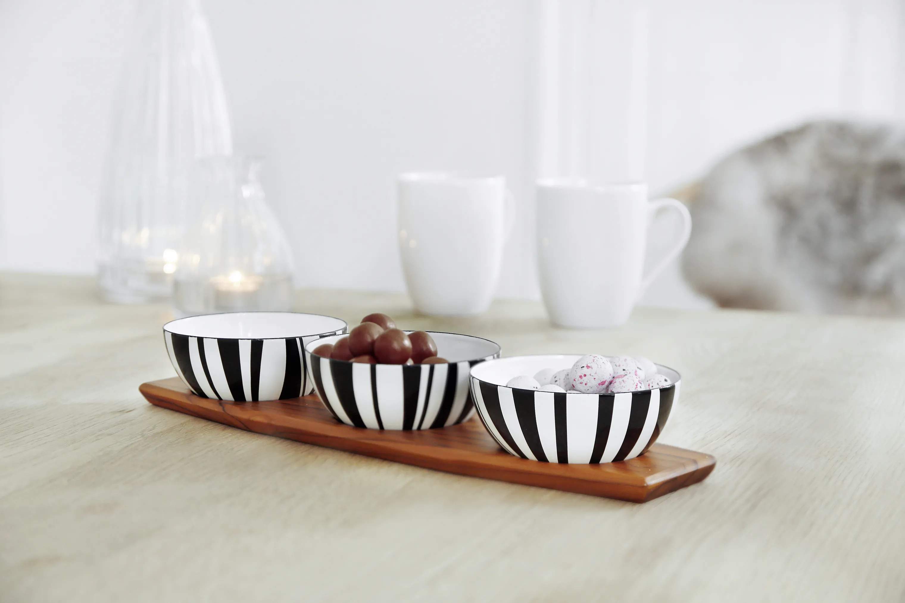 Cathrineholm Skåle Stripes Snacksæt i Hvid, 10 cm, 3