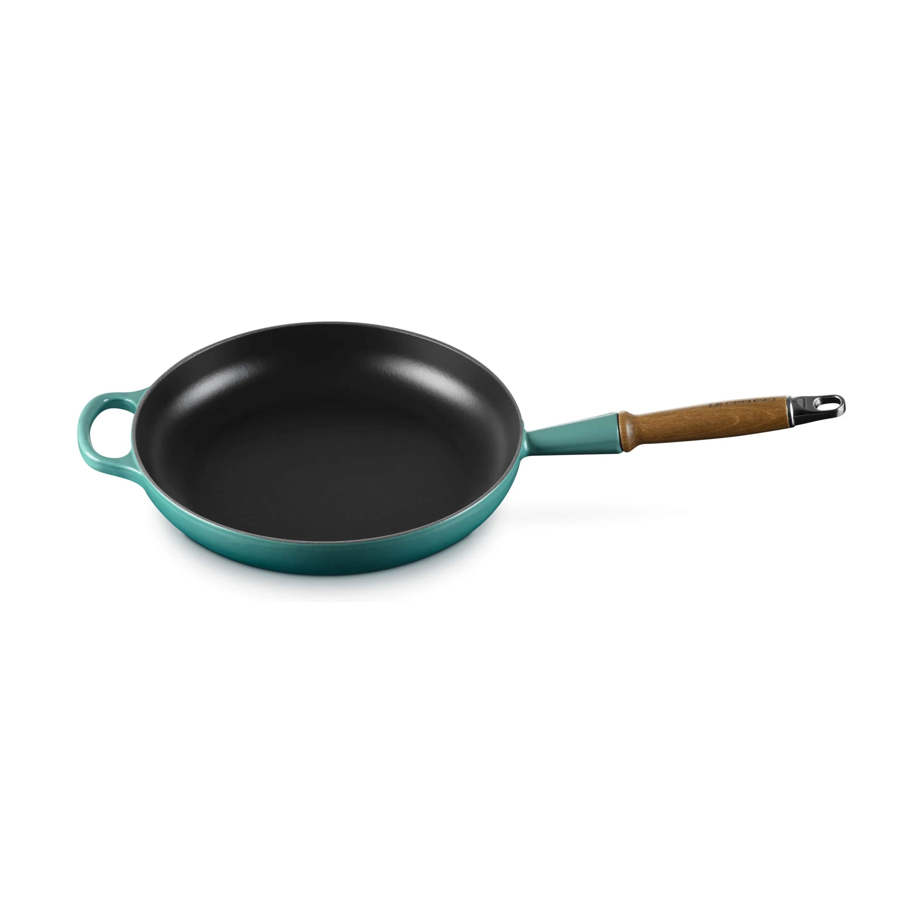 Le Creuset Stegepander Signature Stegepande m. træhåndtag i Bleu Riviera, 1