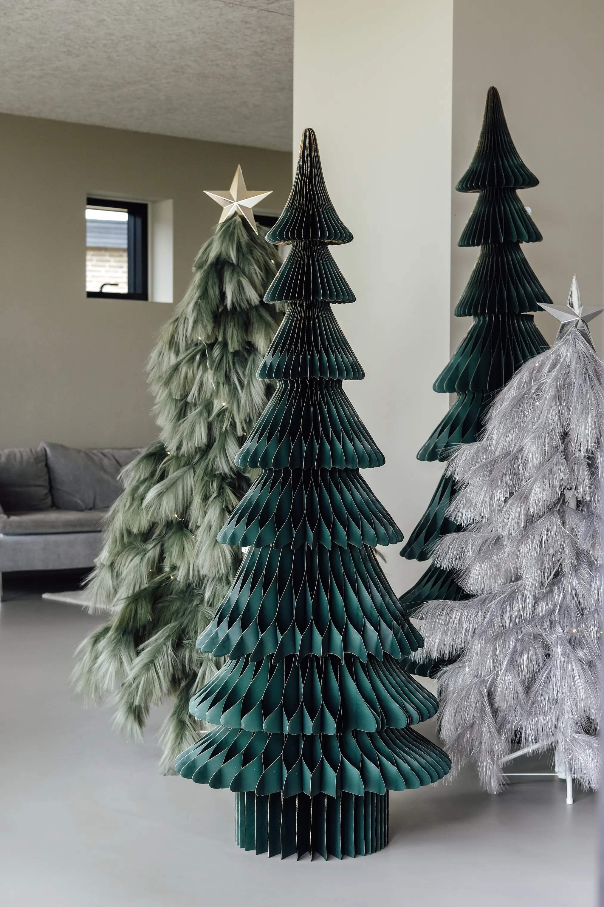 Casa Christmas Juletræer Papir Juletræ i Grøn, H160 x Ø61 cm, 3