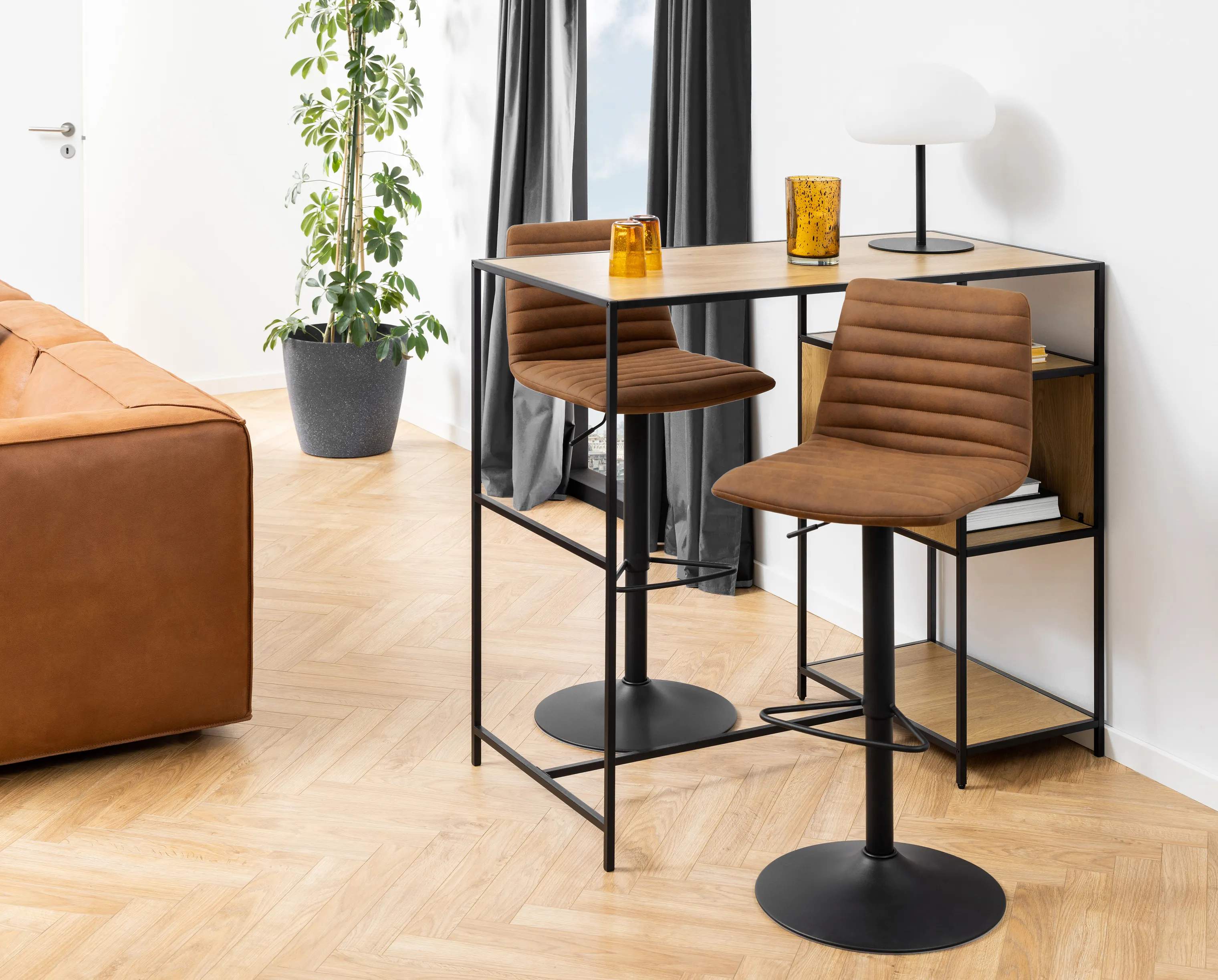 CASA Living Barstole Kimmy Barstol - 2 stk i Camel, 2