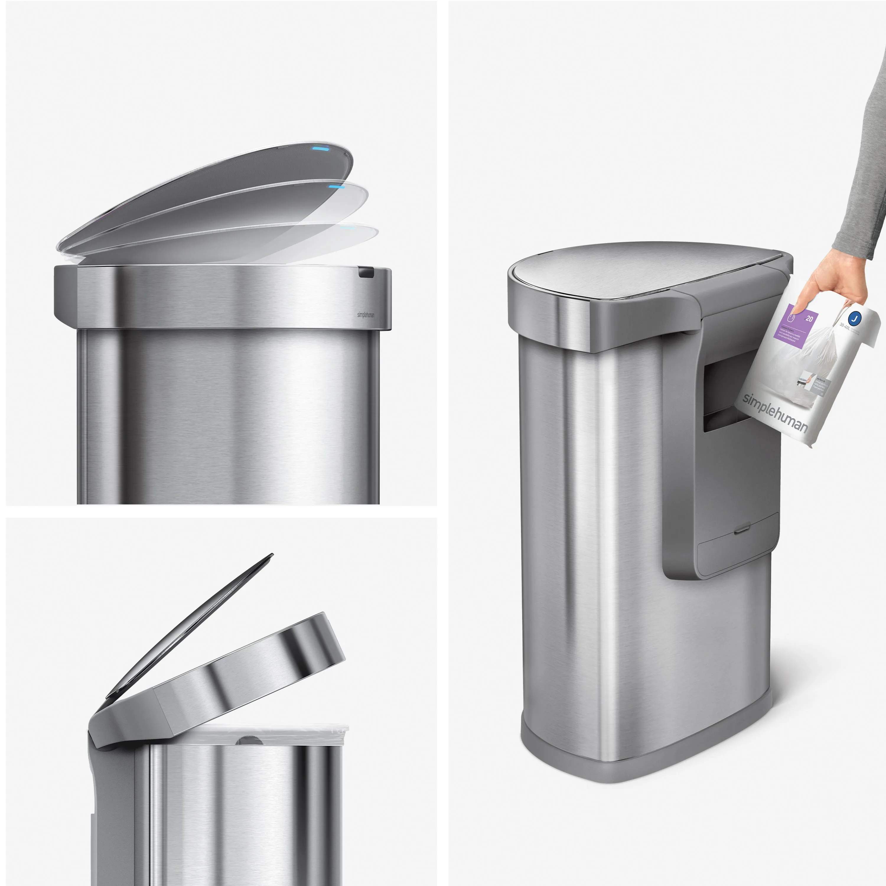 Simplehuman Spande uden pedal Affaldsspand i Børstet stål, 2