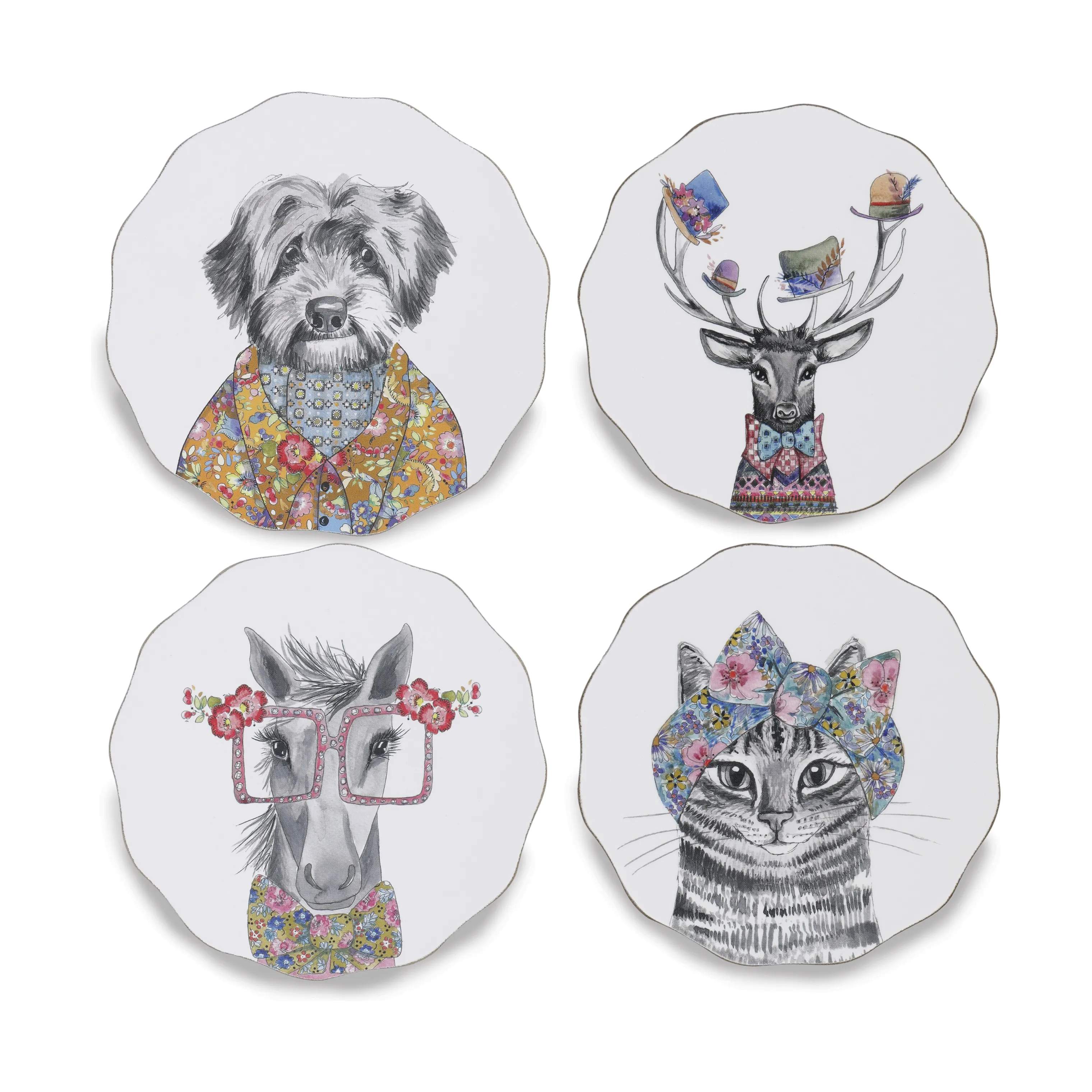 Mikasa Glasbrikker og coasters Tipperley Hill Mikasa x Tipperleyhill Glasbrikker i White, 1
