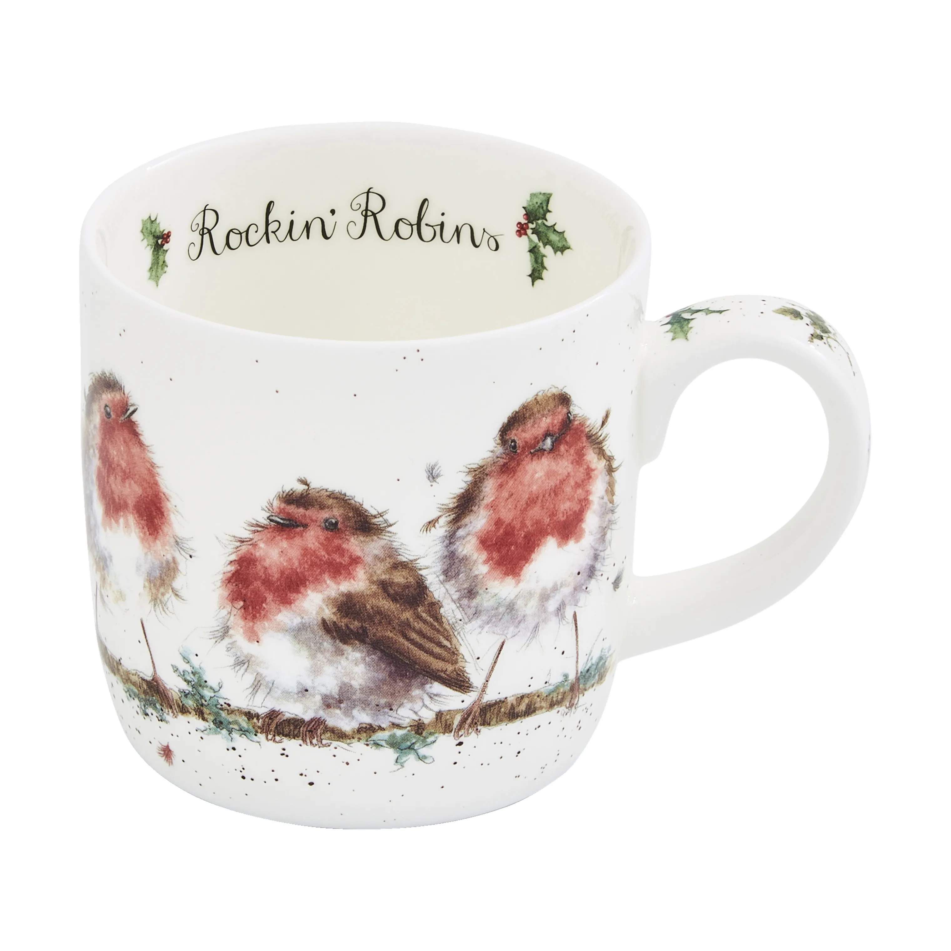 Royal Worcester Krus og kopper med hank Wrendale Krus - Rockin robins i Rockin Robin, 1