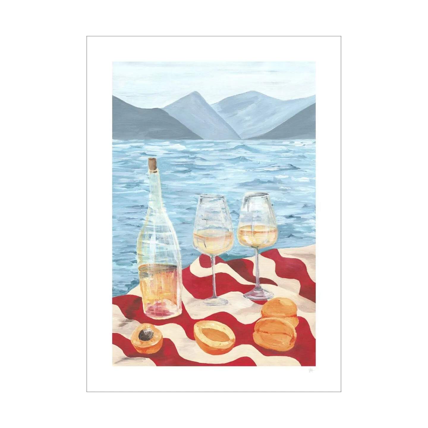 Poster&Frame Plakater Plakat - Wine by the sea i B30 x L40 cm, 1
