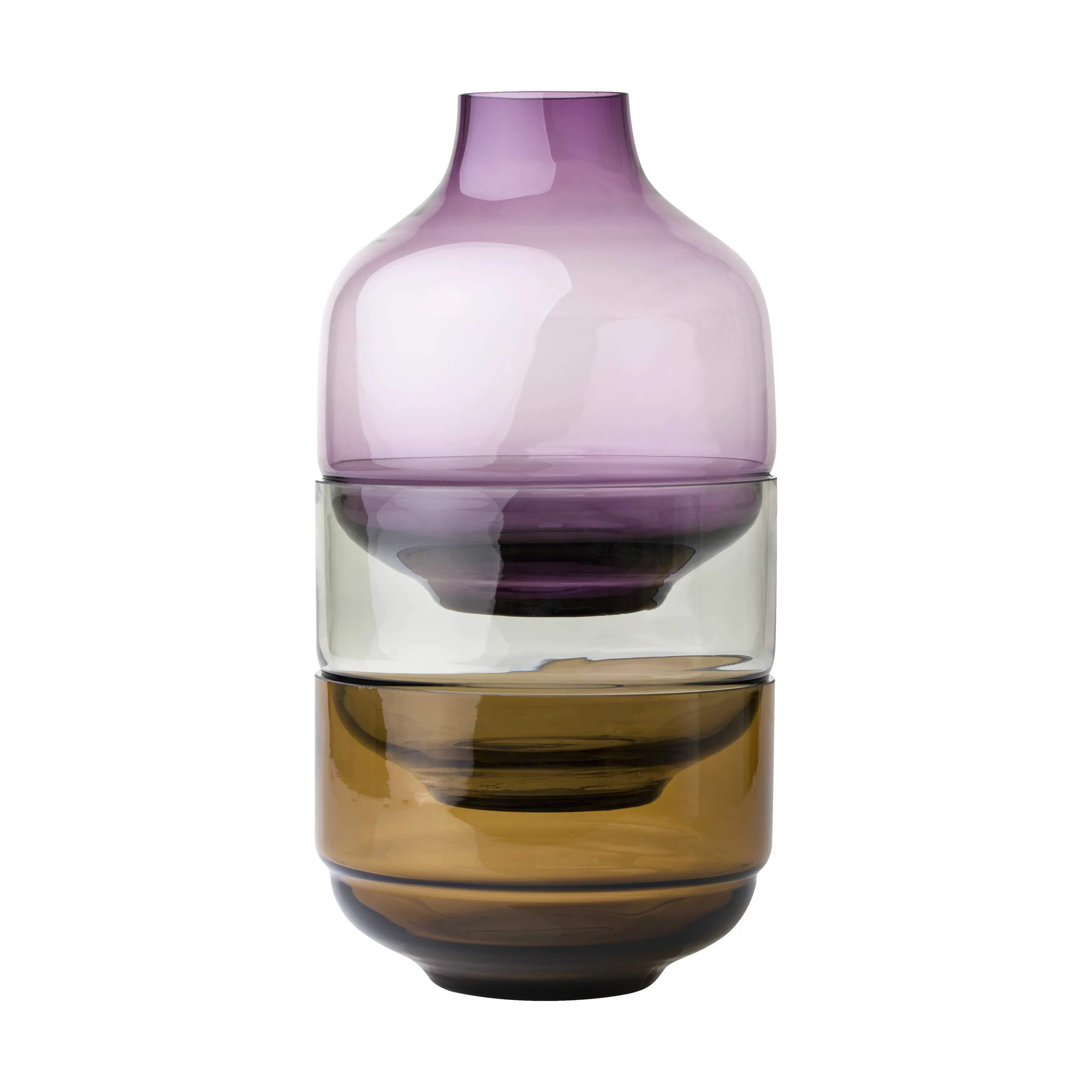 Fusione 3-i-1 vase, lilla/klar/gul, large