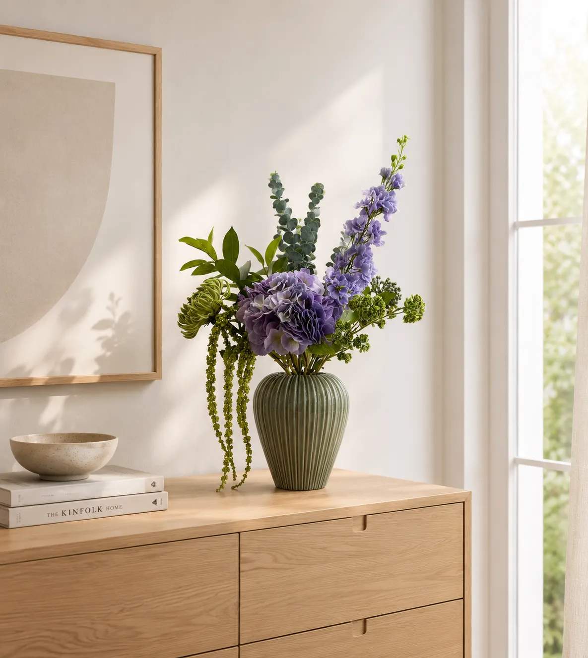 everbloom Kunstige blomster Kunstig Real Touch Blomsterbuket i Lilla, 3