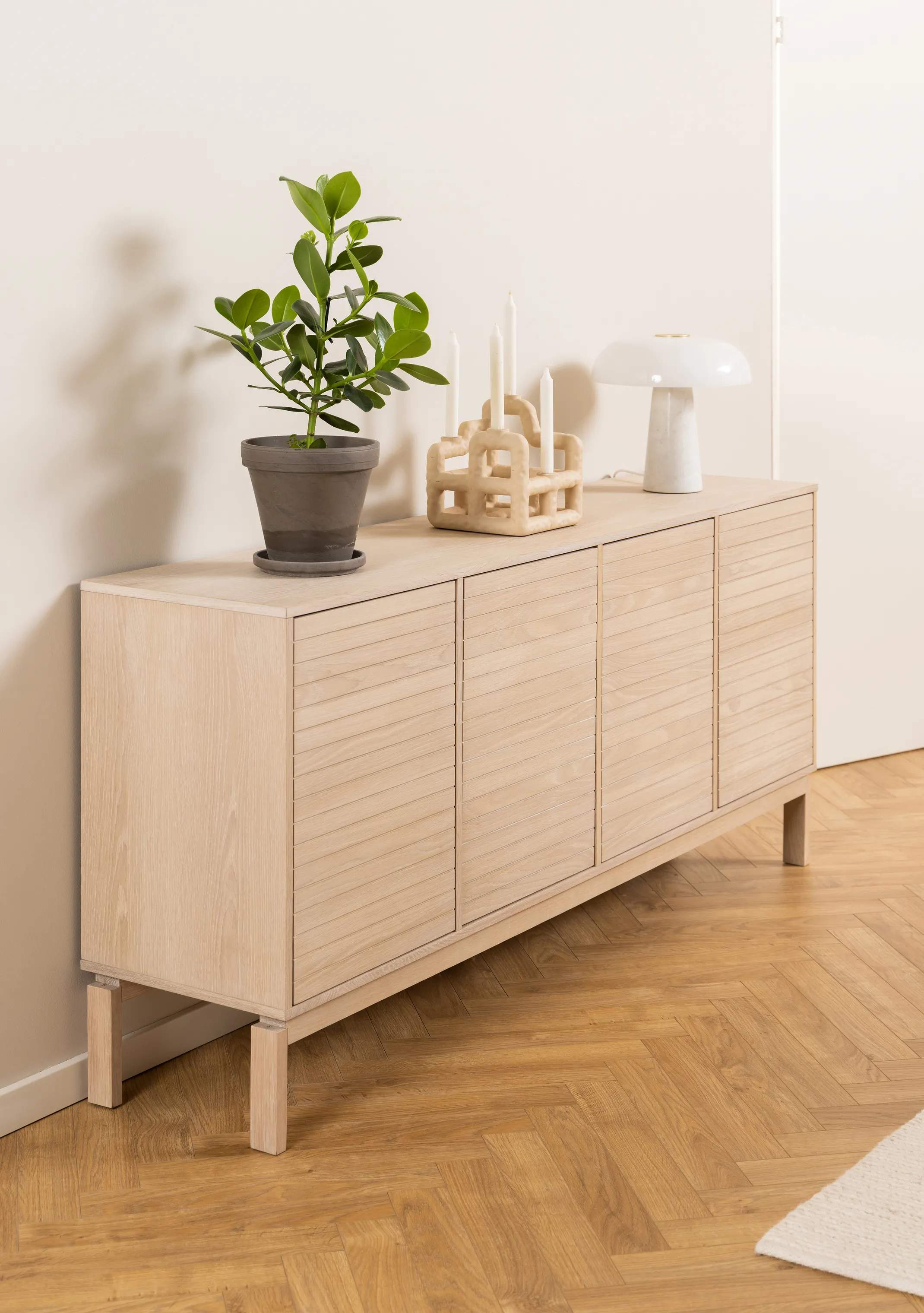 CASA Living Skabe Linley Skænk i Natur, H80 x B180 cm, 6