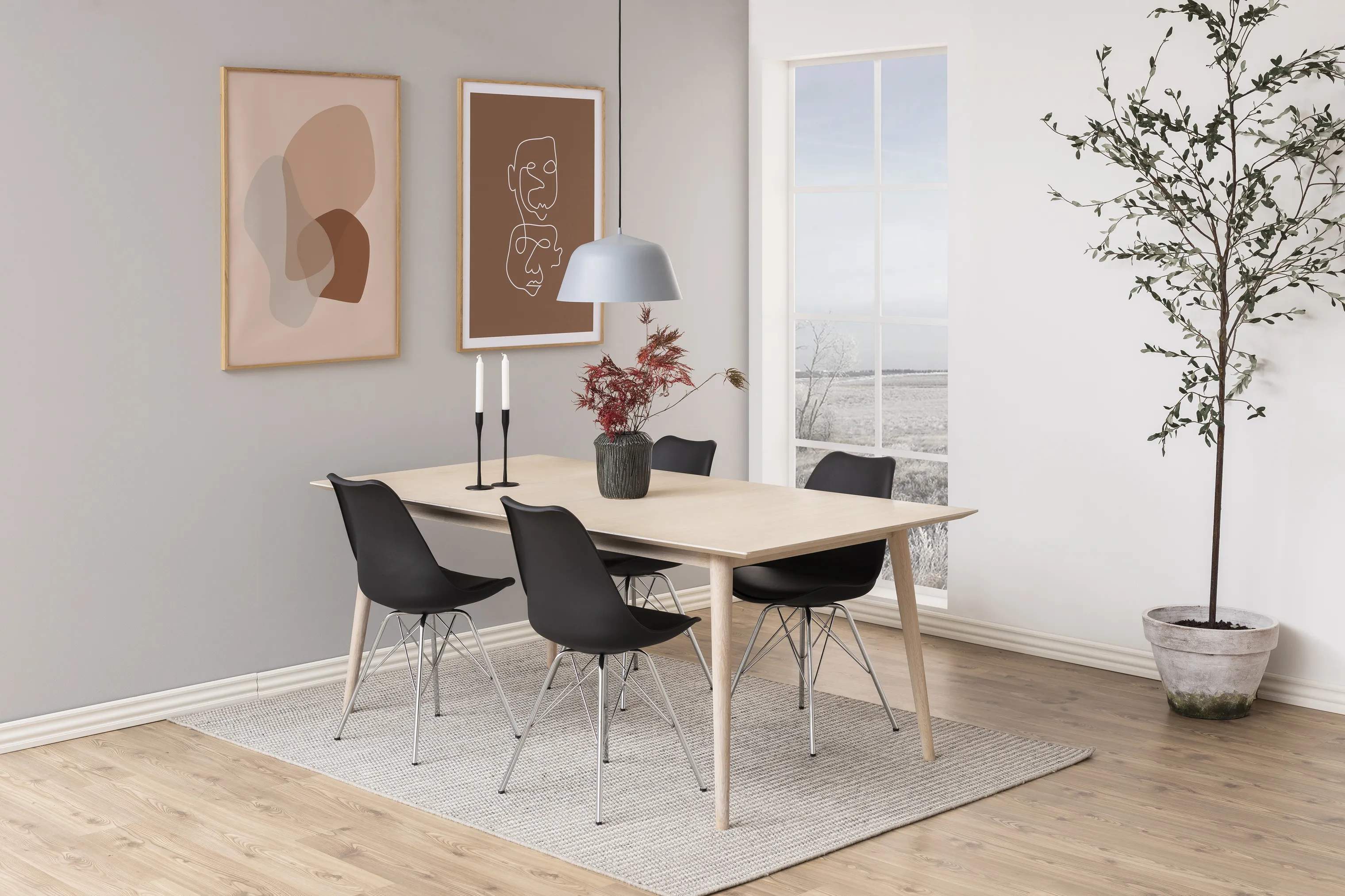 CASA Living Spisebordsstole Eris Spisebordsstol - 4 stk. i sort/krom, 2