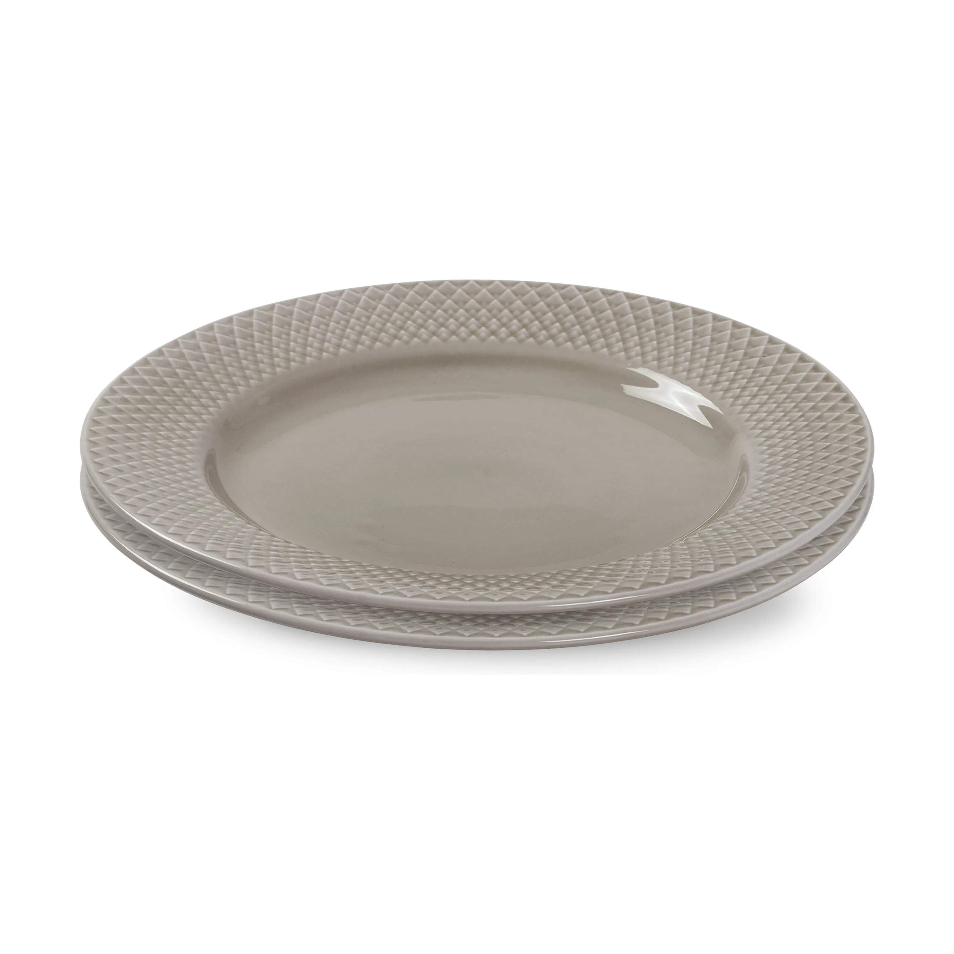 Rhombe Earth Frokosttallerken - 2 stk, clay, large