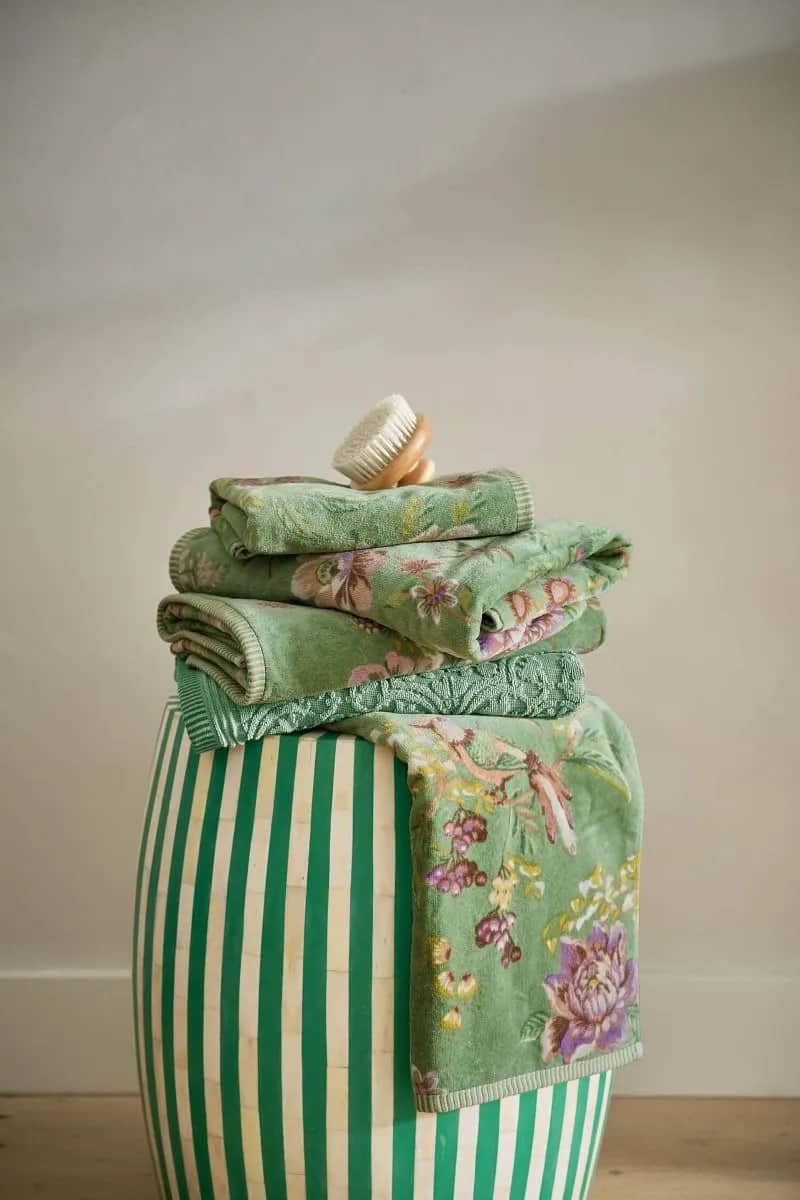PIP Studio Håndklæder Secret Garden Håndklæde i Green, B70 x L140 cm, 3